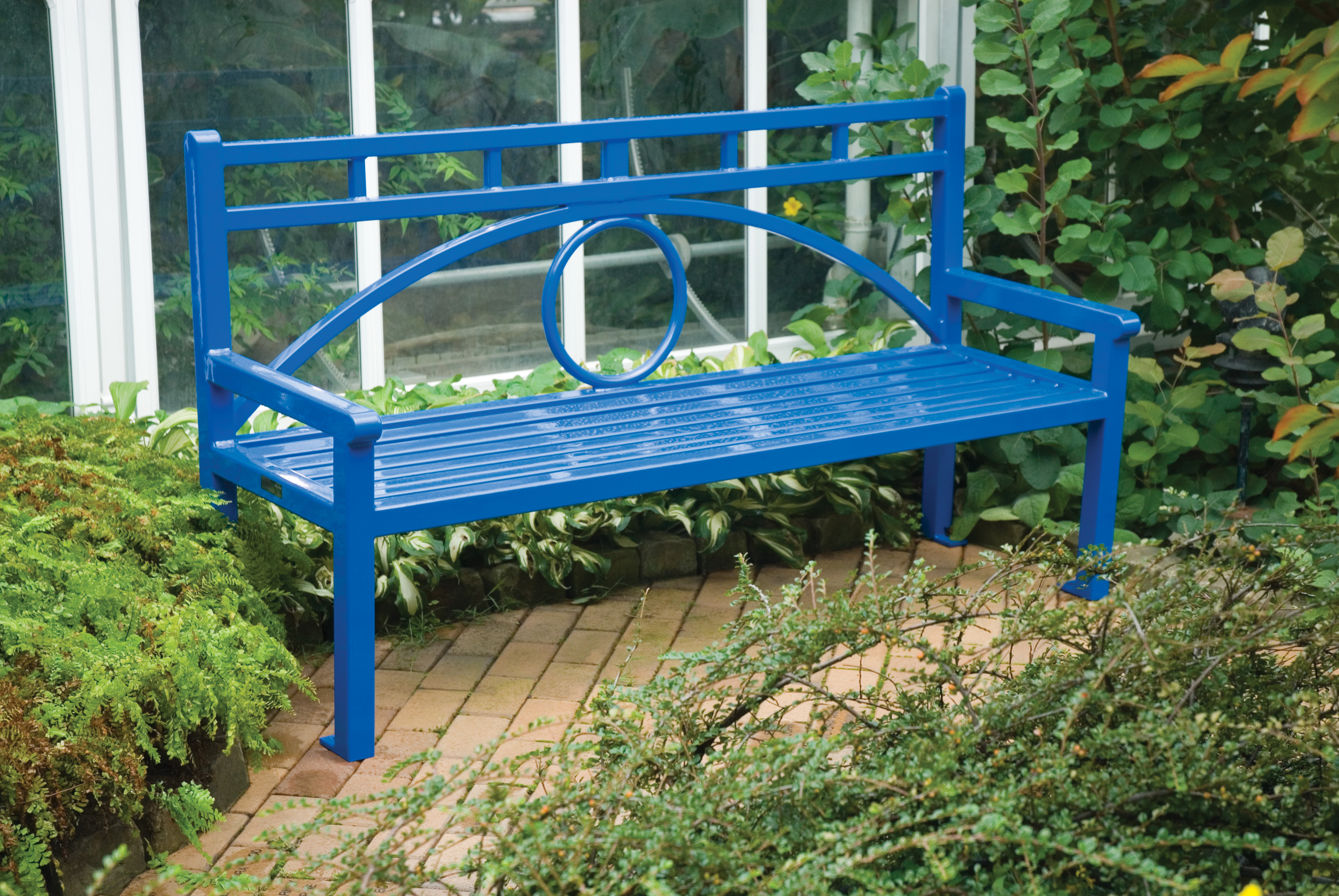 Conservatory Bench With Back 6Ft Nantucketblue Entertainment Botanicalgardens
