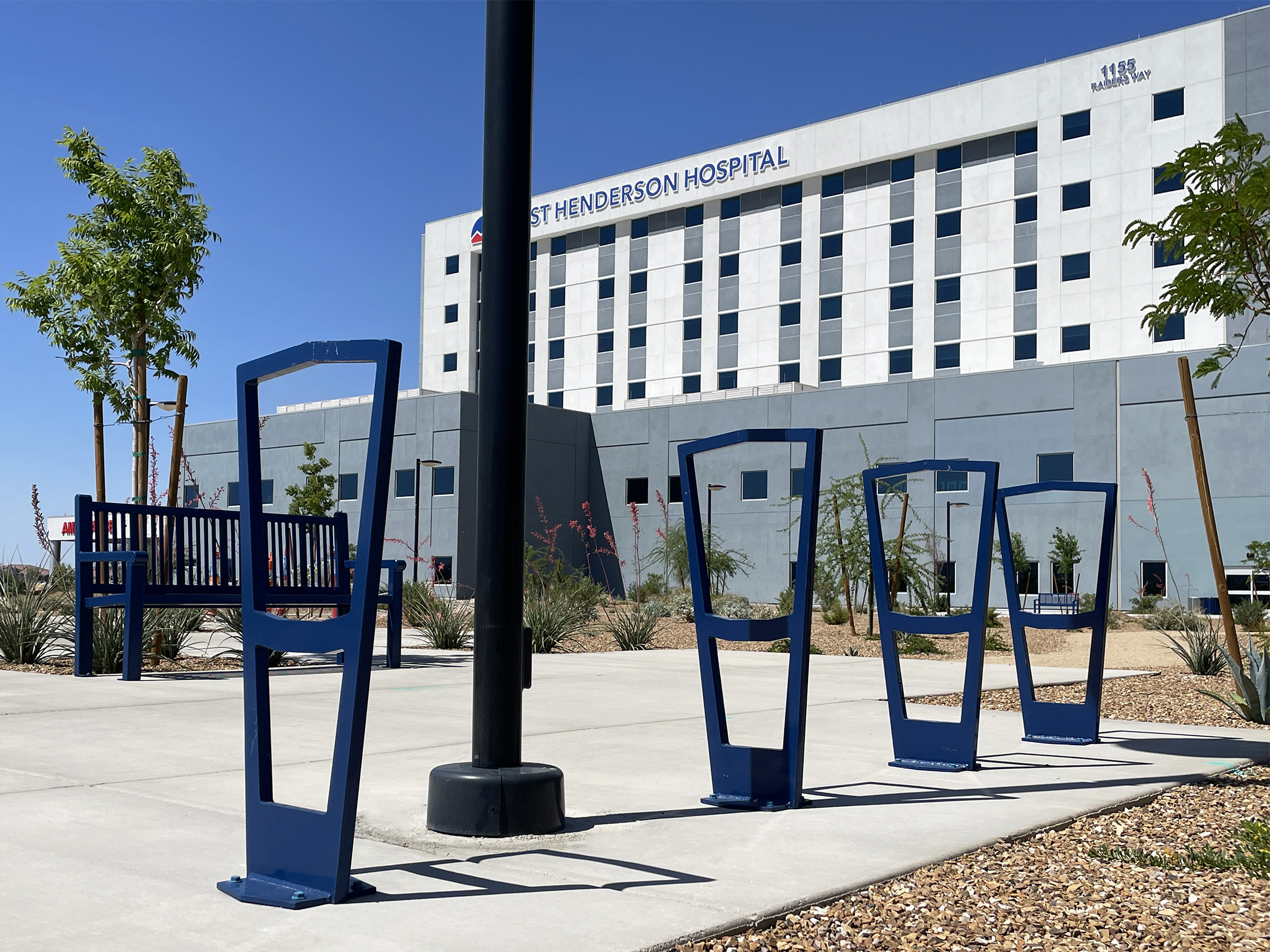 Creekview Bike Rack Reading Bench With Back 6Ft Sapphire Healthcare Hospital Hendersonnv