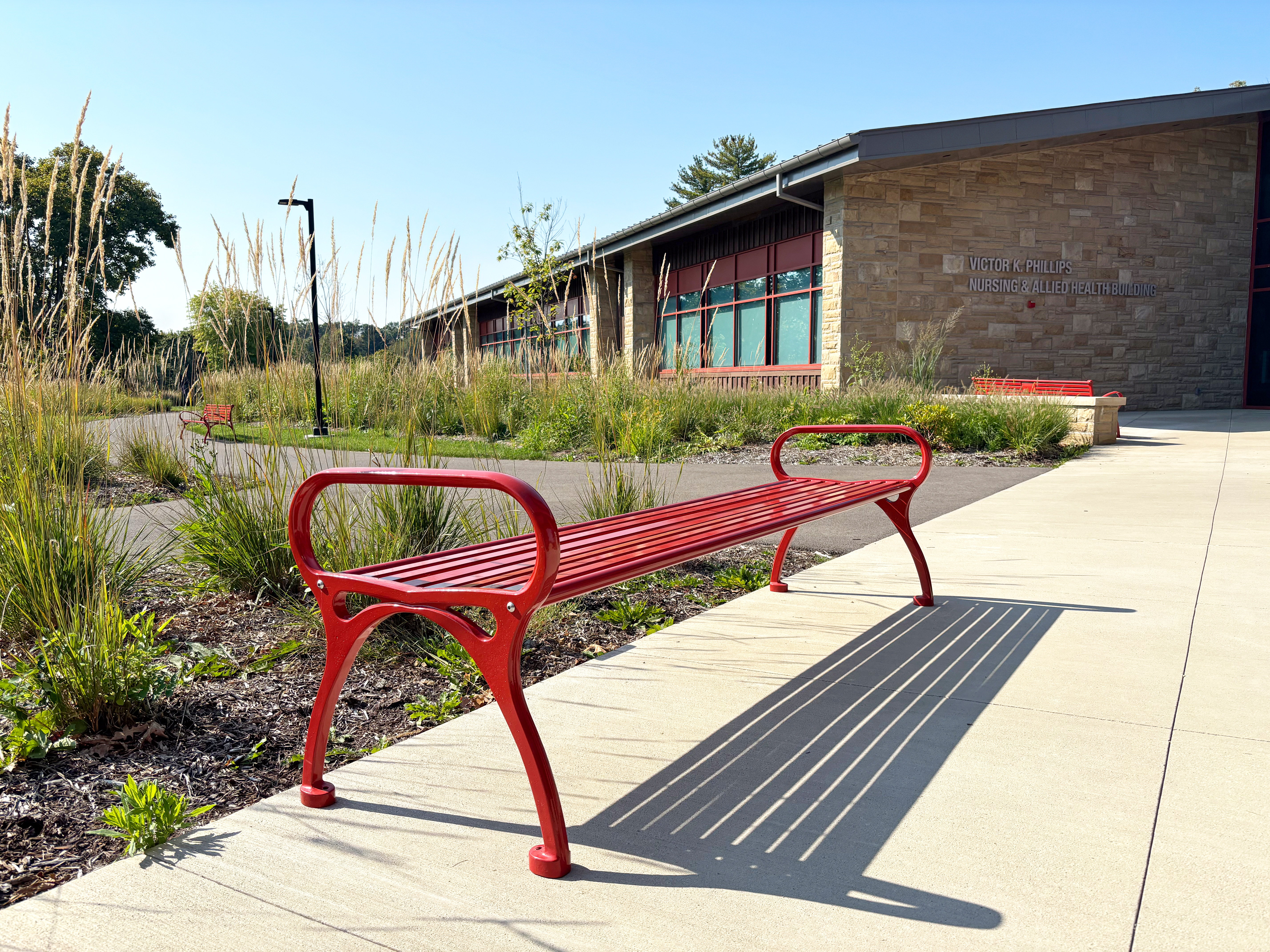 Feature Schenley Bench Without Back 6Ft Customred Education Communitycollege Butlerpa