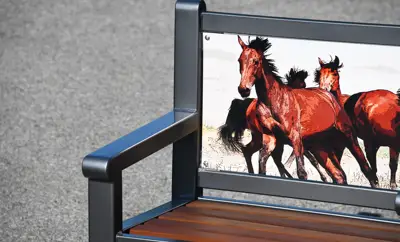 Reading Bench With Back Keyshieldart Signage Horses