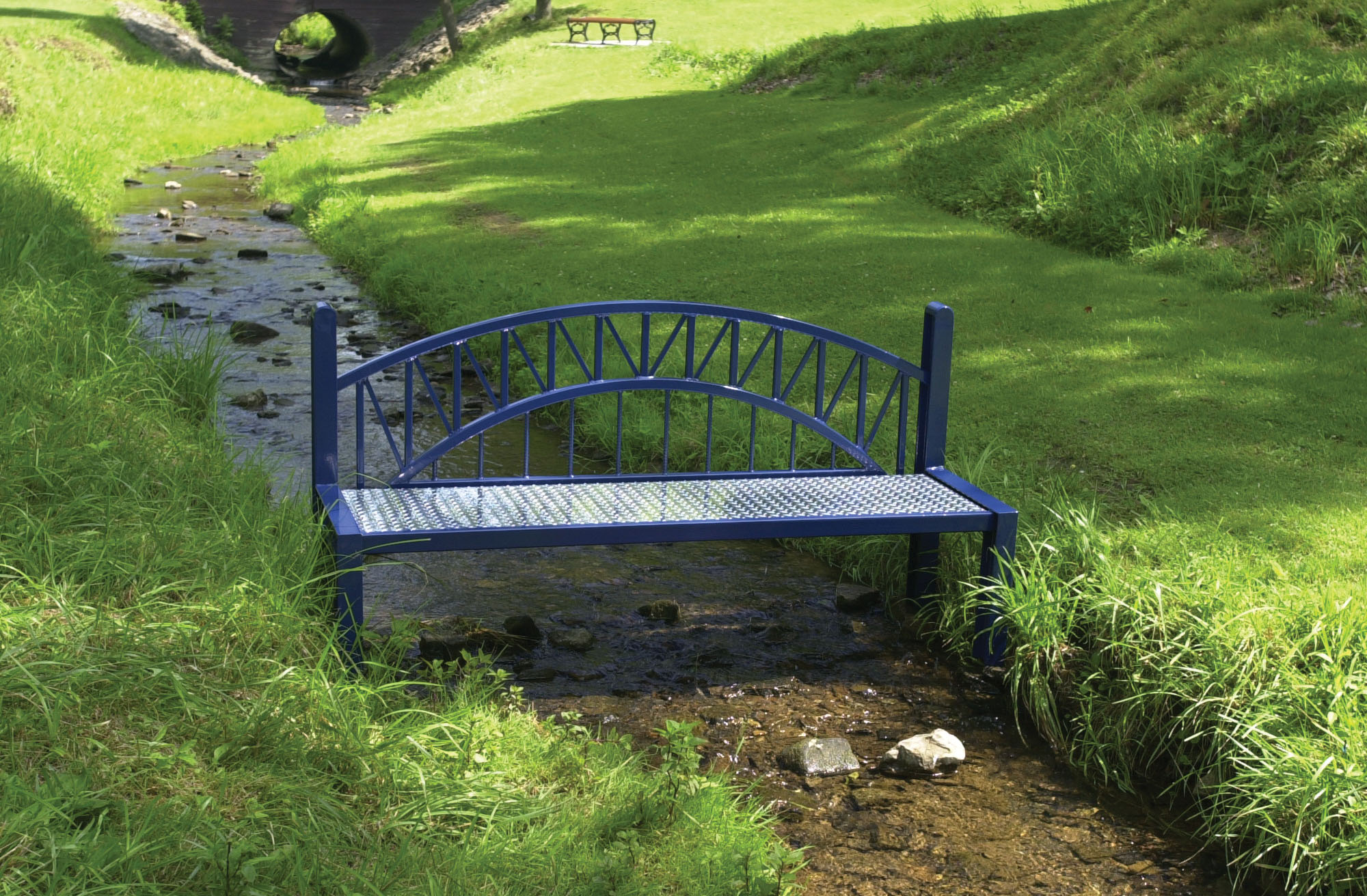 Pylon Bench With Back 6Ft Diamondtread Sapphire Park