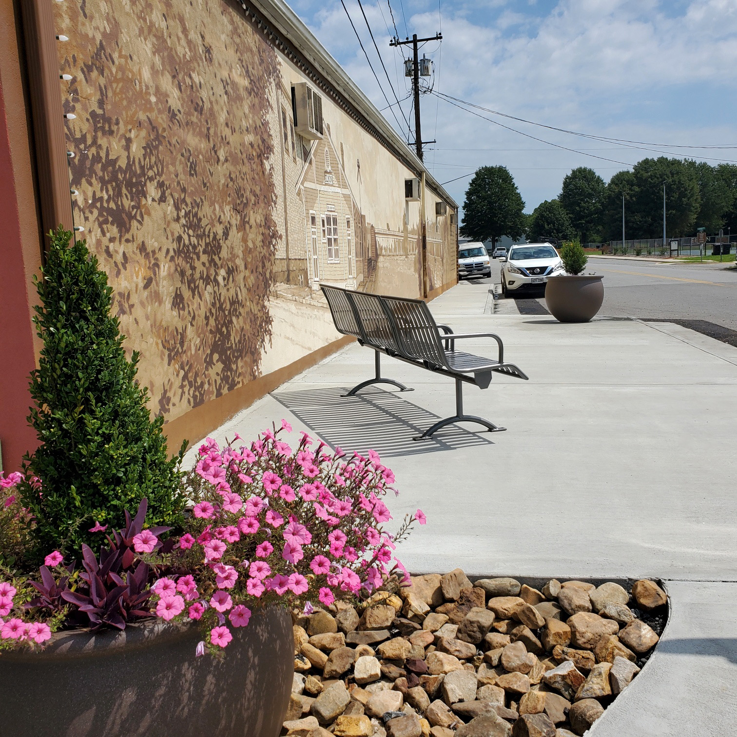 Pullenium Bench With Back 3Seat Chromite Municipal Streetscape Elkinnc