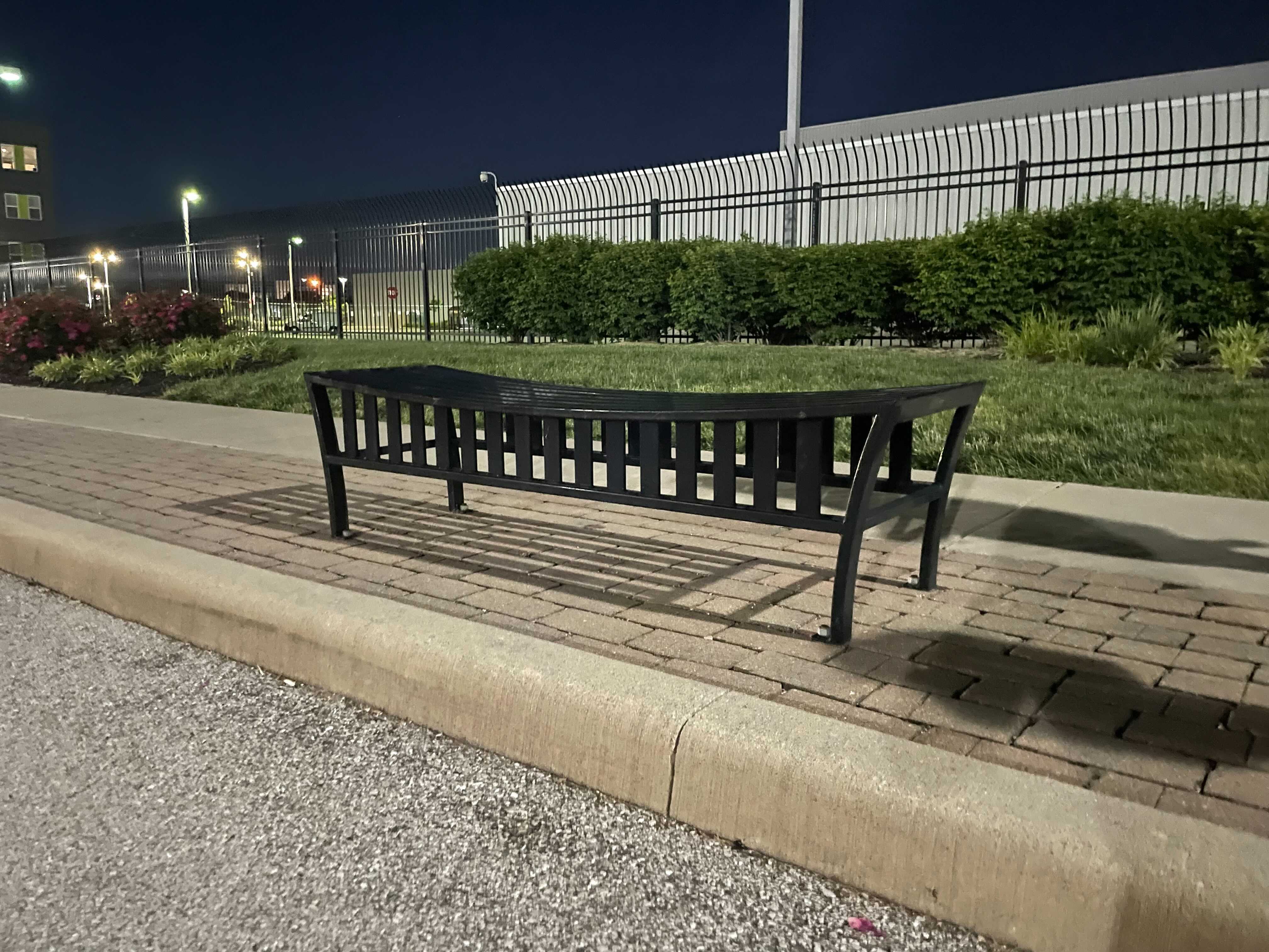 Exeter Bench Without Back 6Ft Glossblack Municipal Streetscape Speedwayin
