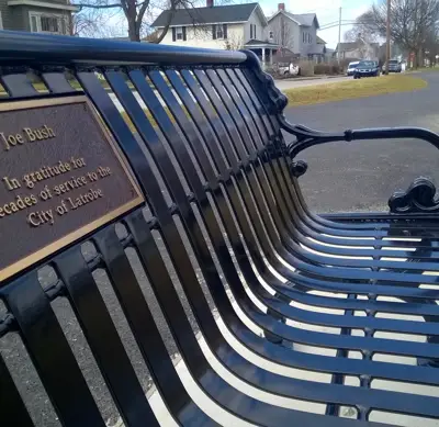 L26 Glossblack Plaque Joe Bush Bench Latrobepa