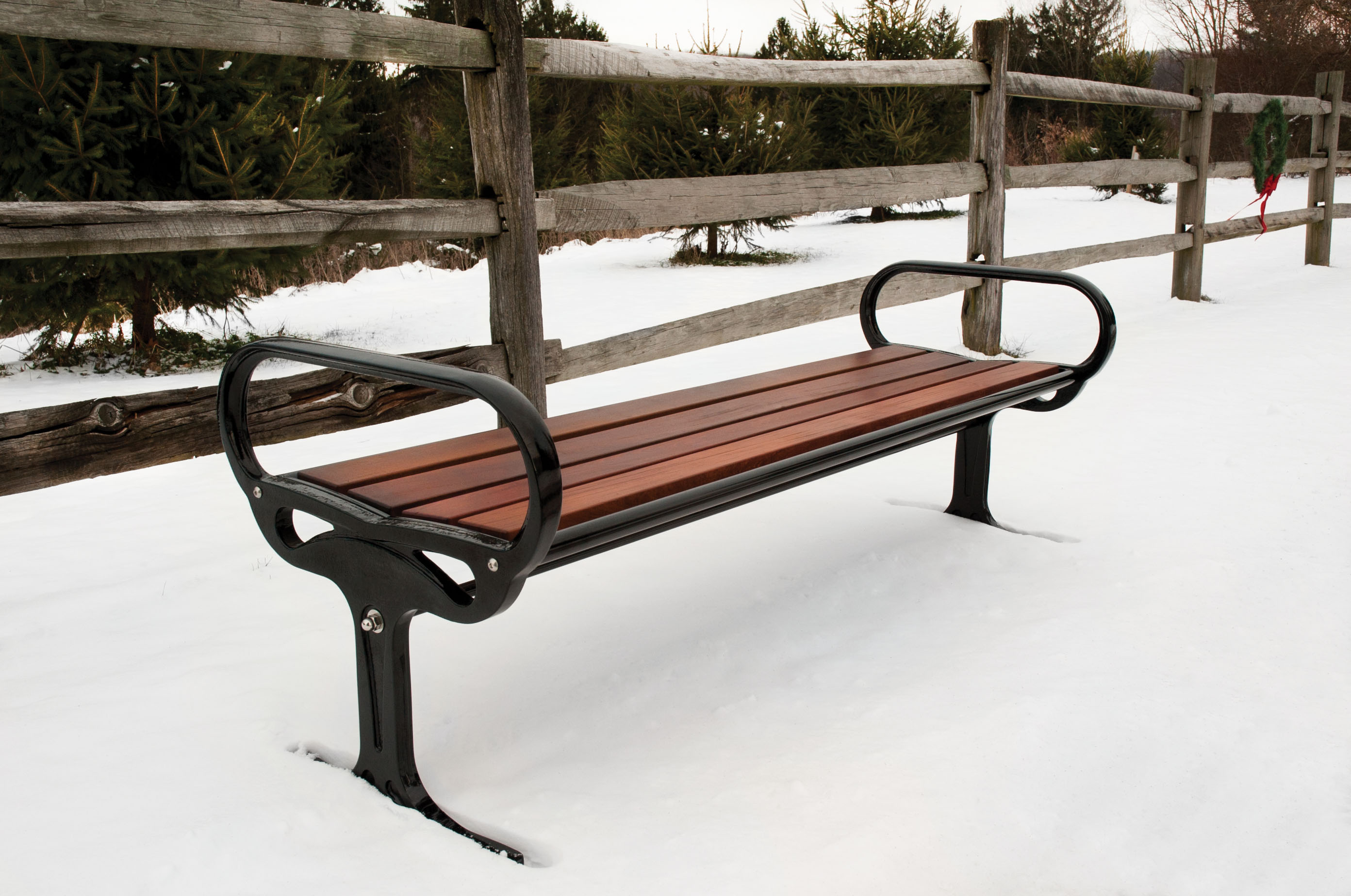 Robinson Bench Without Back 6Ft Glossblack Ipe Residential (1)