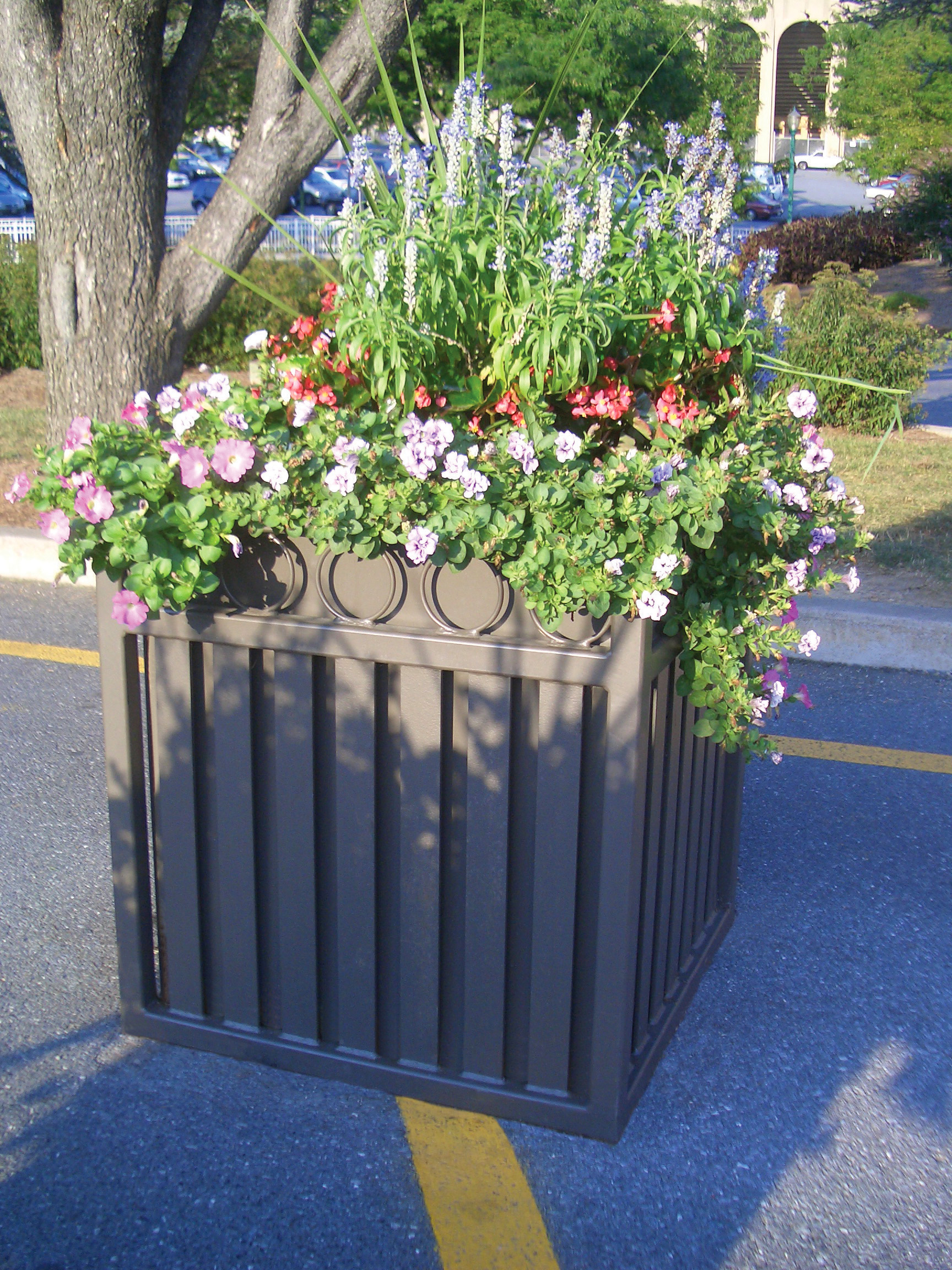 Feature Atlanta Square Planter 32Gal Bronze Onsite