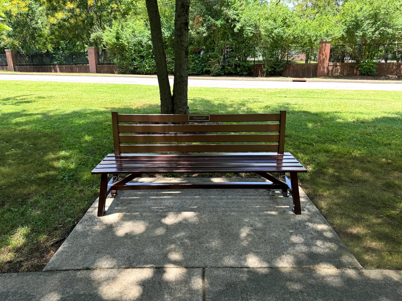 Breakwater Bench With Back 6Ft Coppervein Plaque Municipal Library Nashvilletn