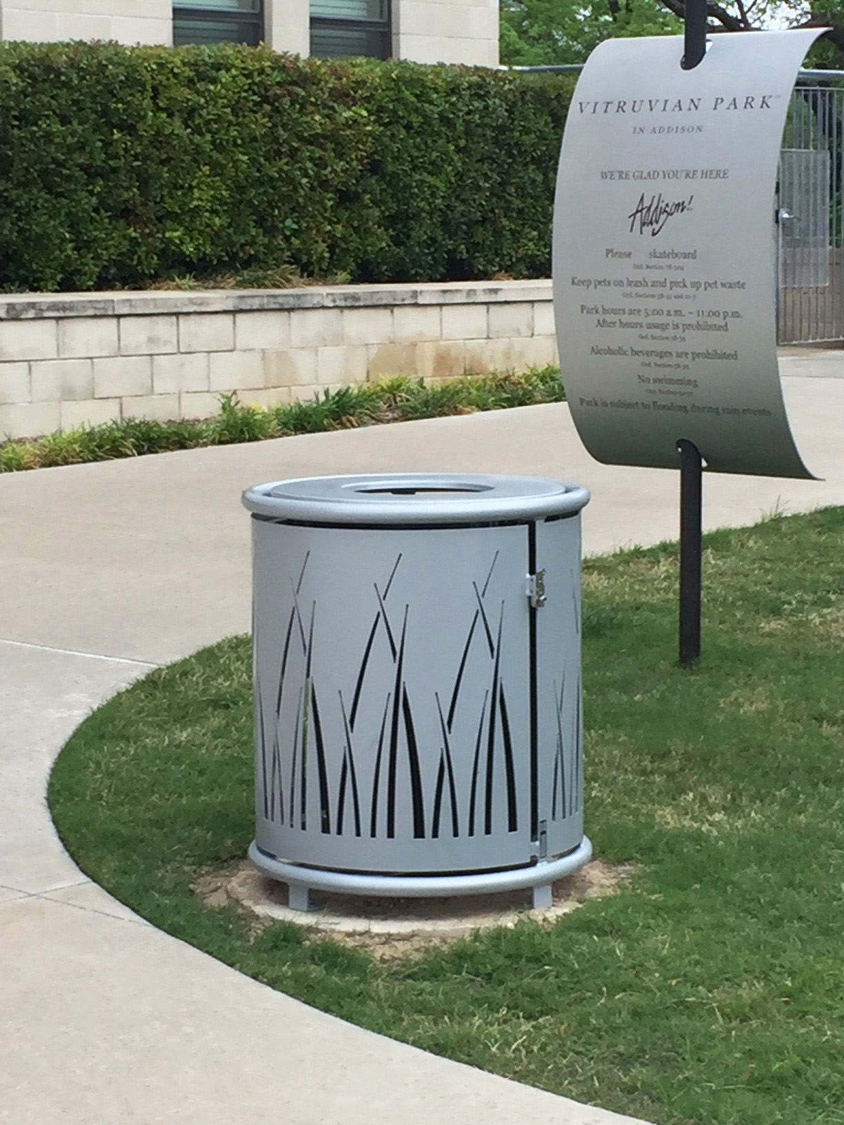 Jackson Litter Receptacle 32Gal Sparklesilver Custom Lasercut