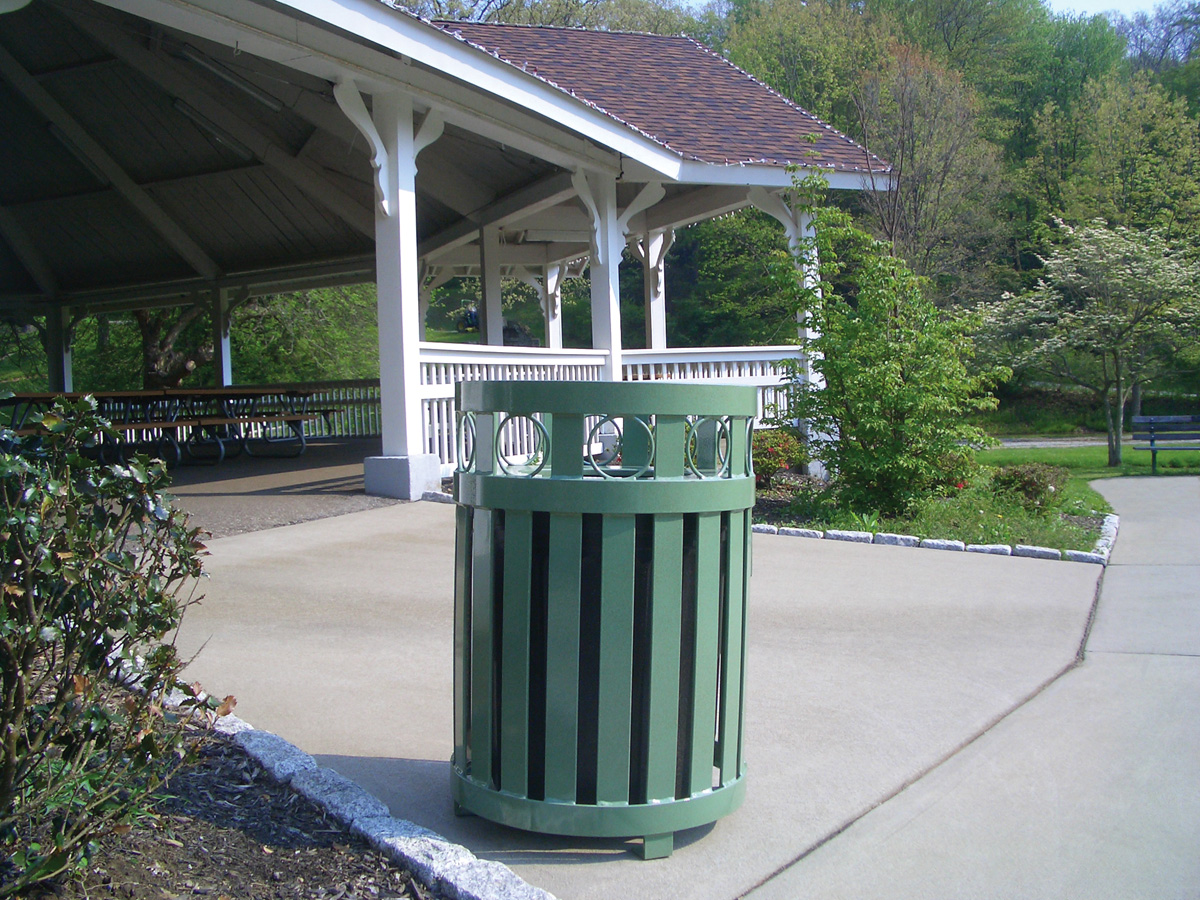 Atlanta Litter Receptacle 32Gal Customgreen Municipal Park
