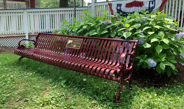 Image 5 Lamplighter Bench Burgundy Zelienople Park