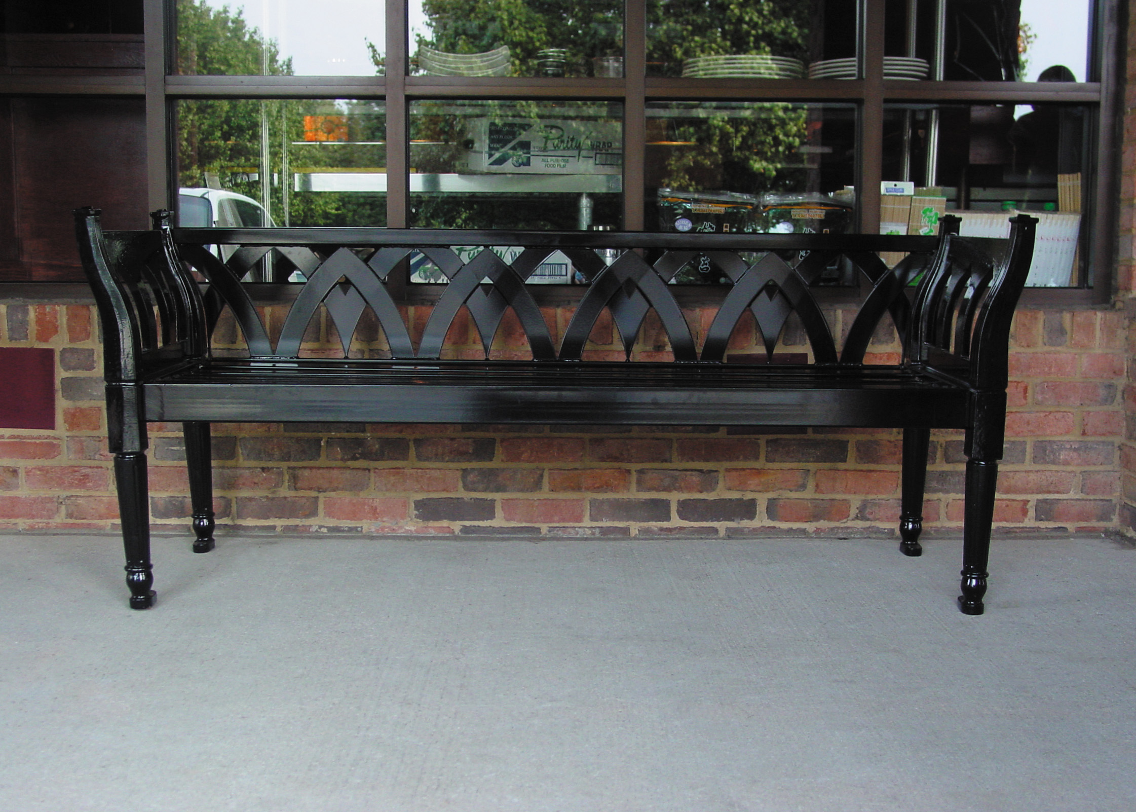 Augustine Bench With Back 6Ft Glossblack Retail