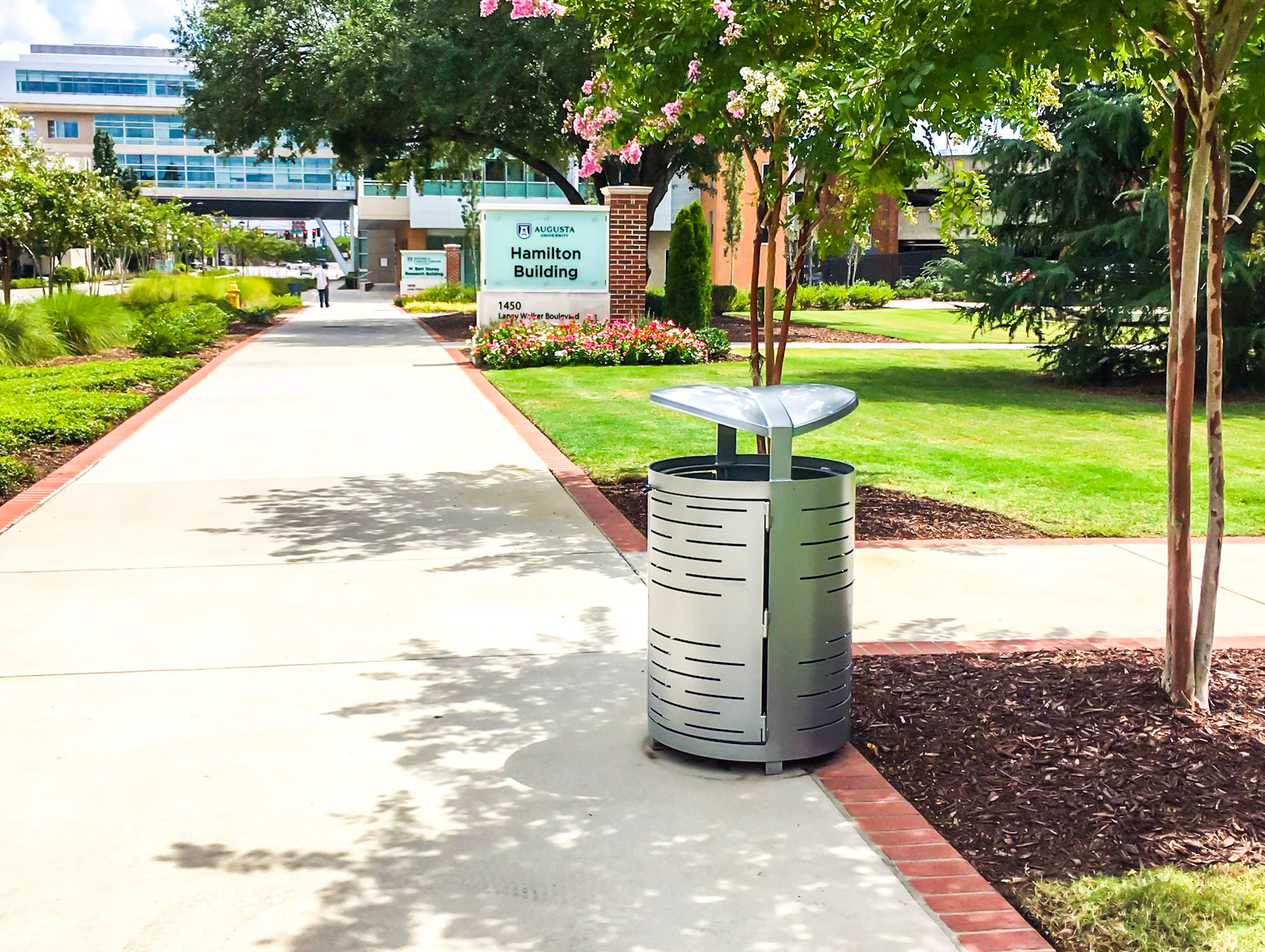 Everett Litter Receptacle 32Gal Sparklesilver Education University Augusta GA