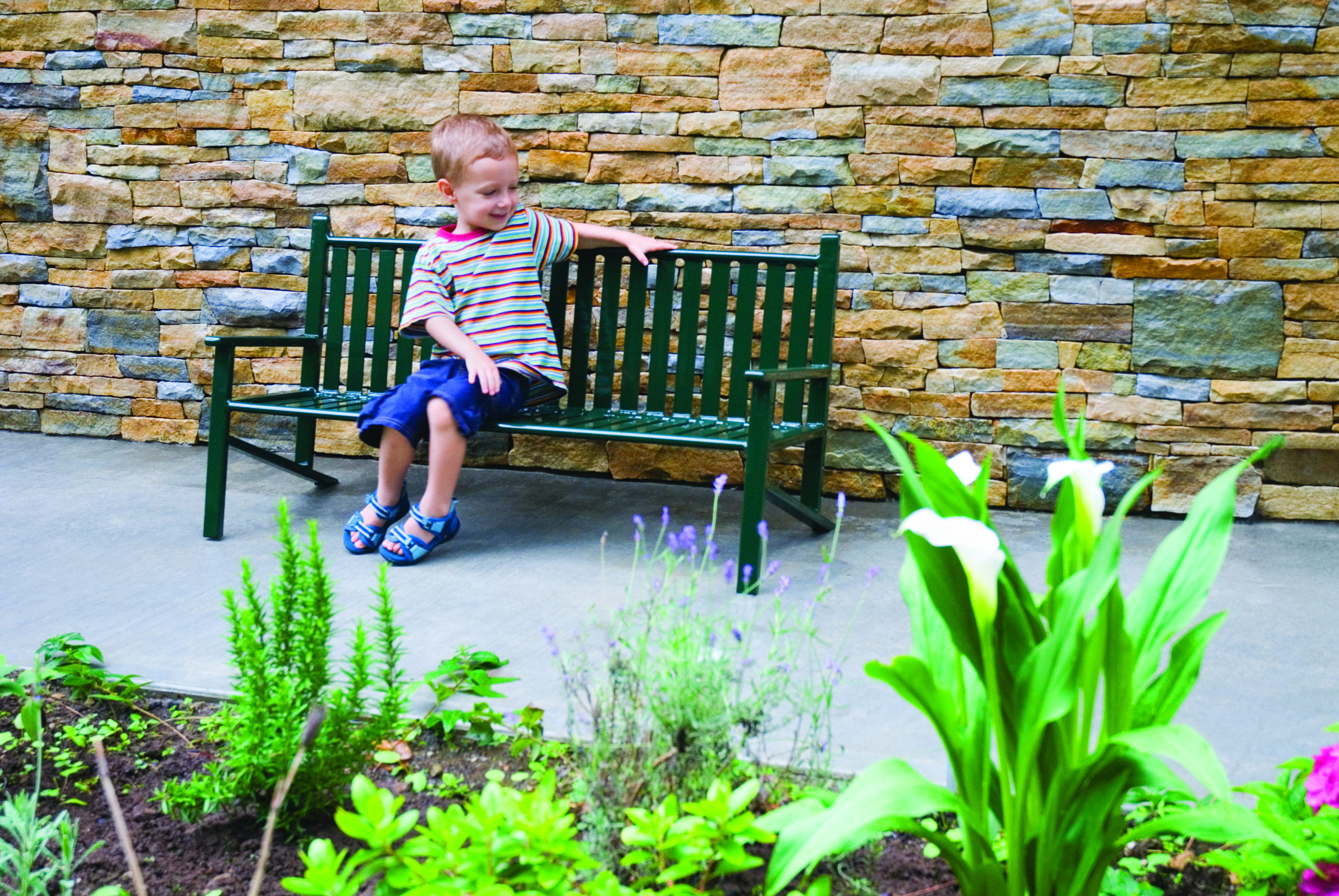 Childrens Thendara Bench With Back Huntergreen Residential (1)