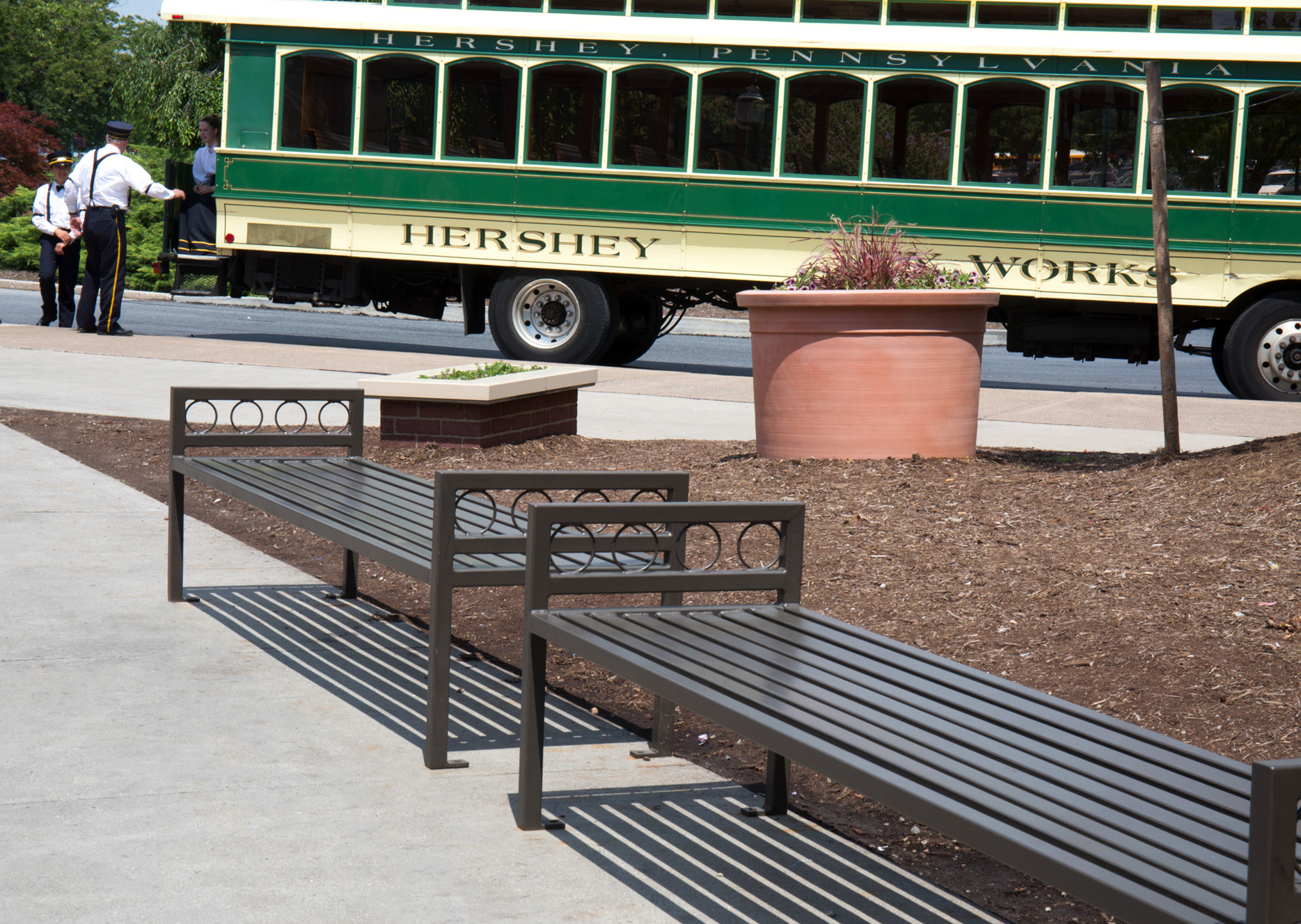 Atlanta Bench Without Bck 6Ft Bronze Amusement Bus Stop Hersheypa