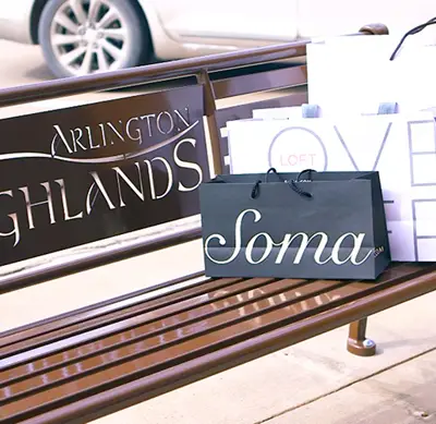 Schenley 8Ft Bench With Back Chocolate Lasercut Logo Retail