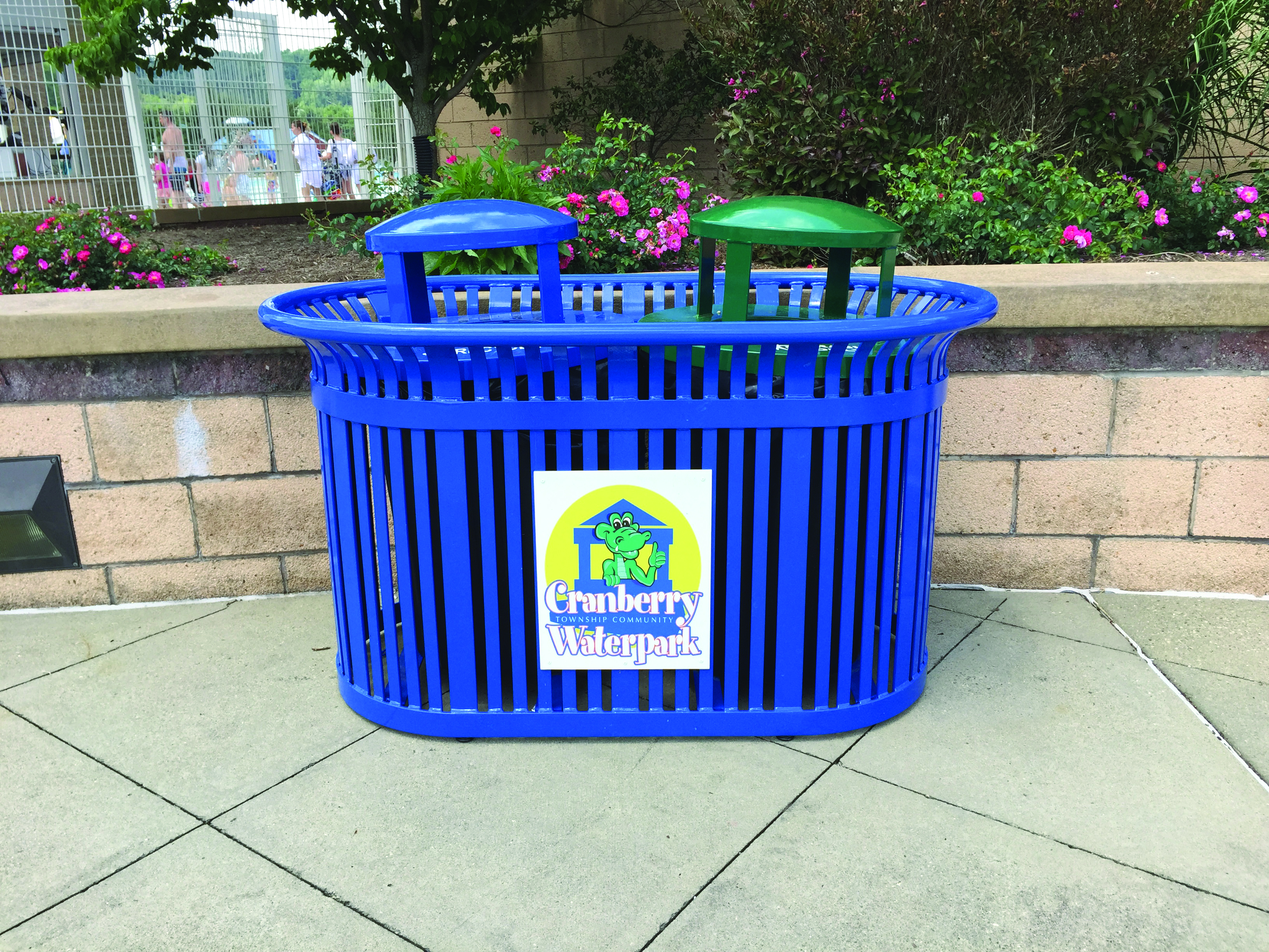 Midtown Dual Litter Recycle Receptacle Nantucket Blue Cranberrypa2