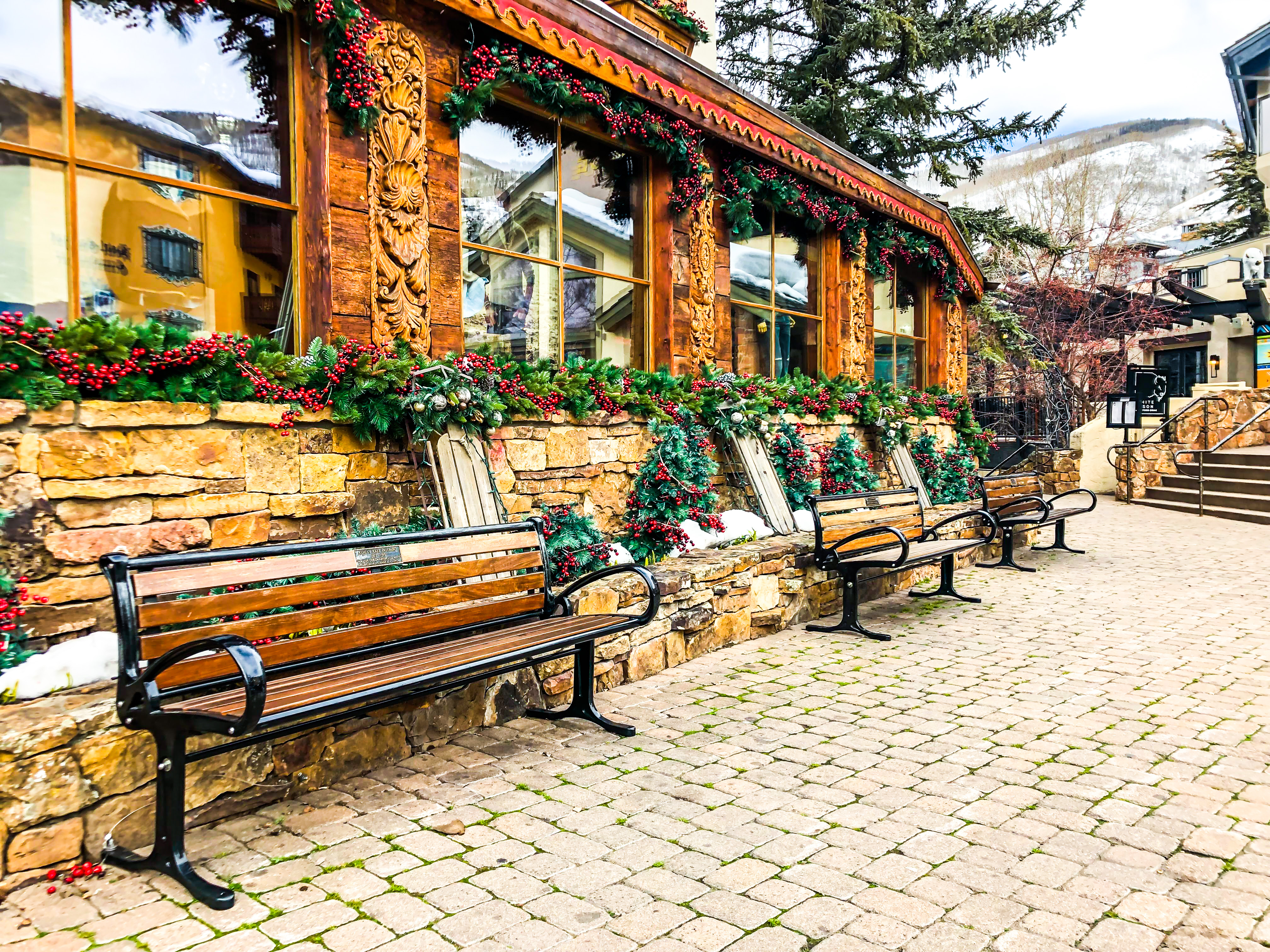 Robinson Bench With Back 6Ft Ipe Glossblack Recreation Skiresort Vailco
