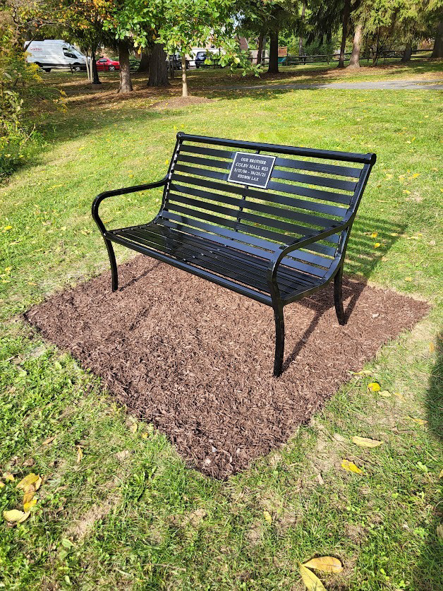 Bessemer Bench With Back 4Ft Plaque Glossblack Education College