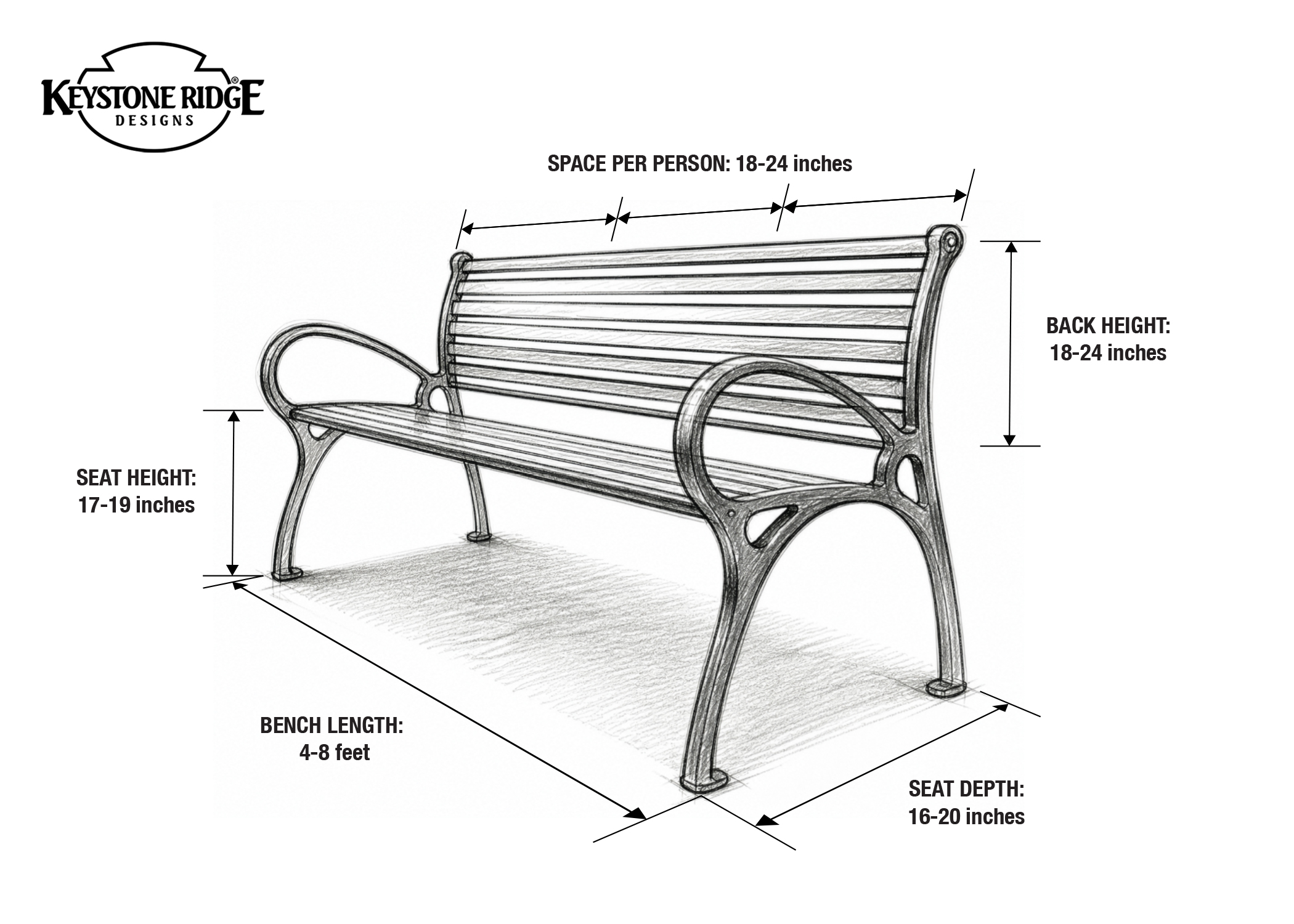 Standard Outdoor Bench Dimensions