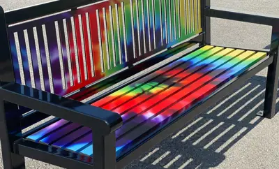Reading 6Ft Bench With Back Keyshieldart Tiedye
