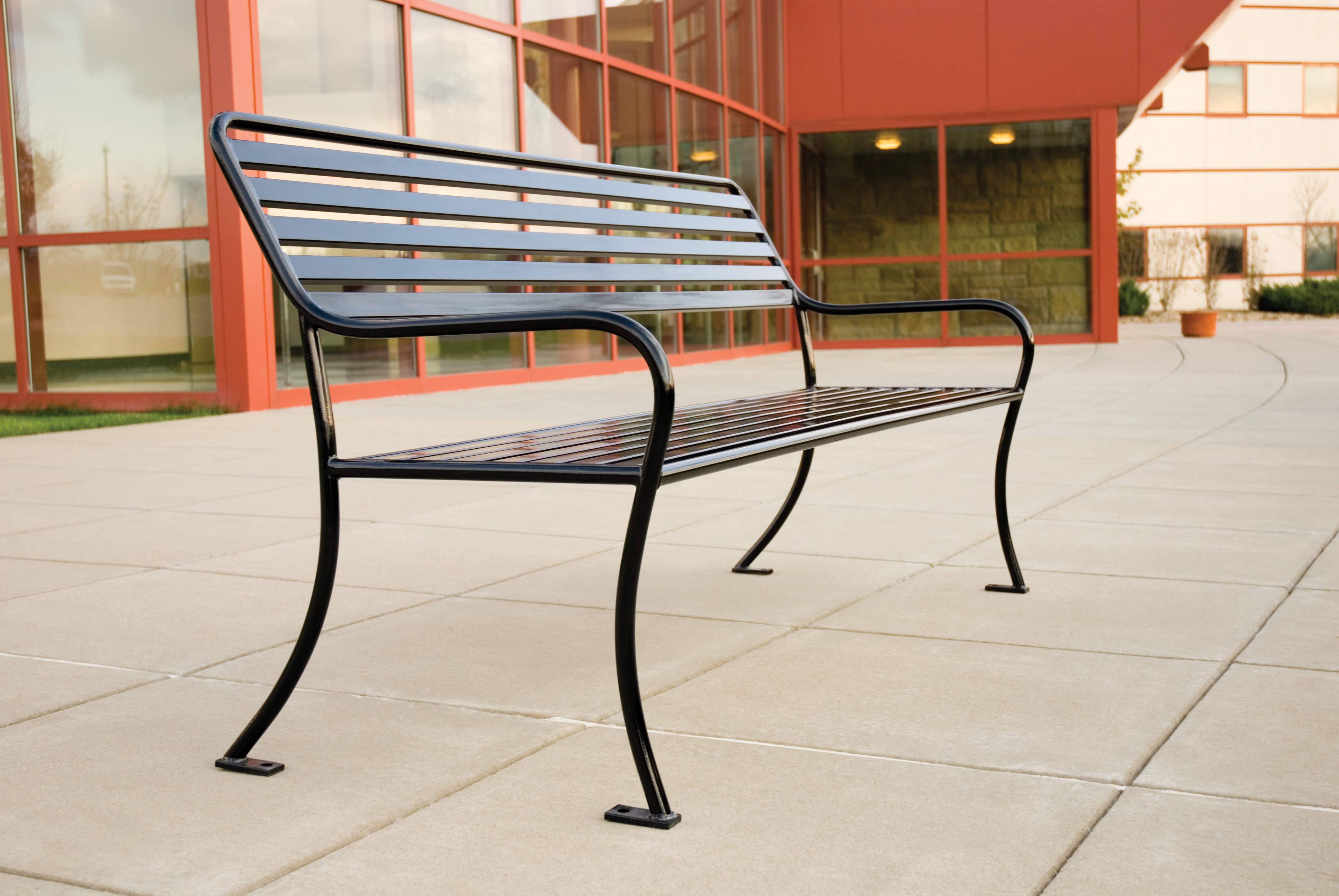 Sienna Bench With Back 6Ft Glossblack Education Communitycollege Butlerpa