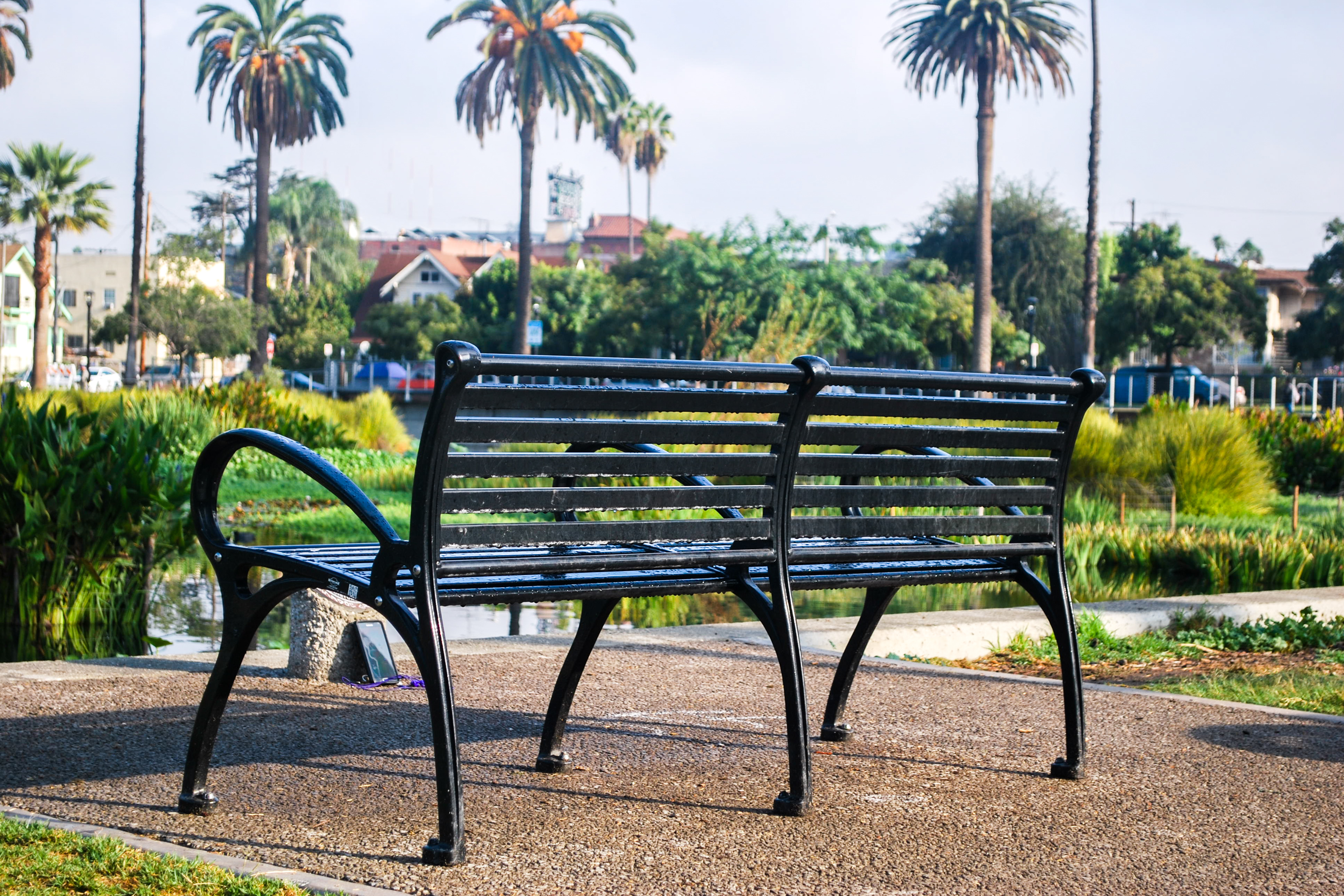Schenley Bench With Back 6Ft Glossblack Municipal Park Losangelesca