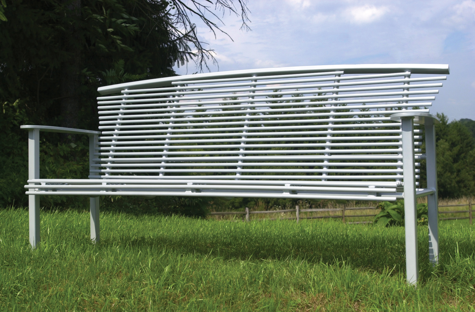 Horizon Bench With Back 6Ft Sparklesilver Park