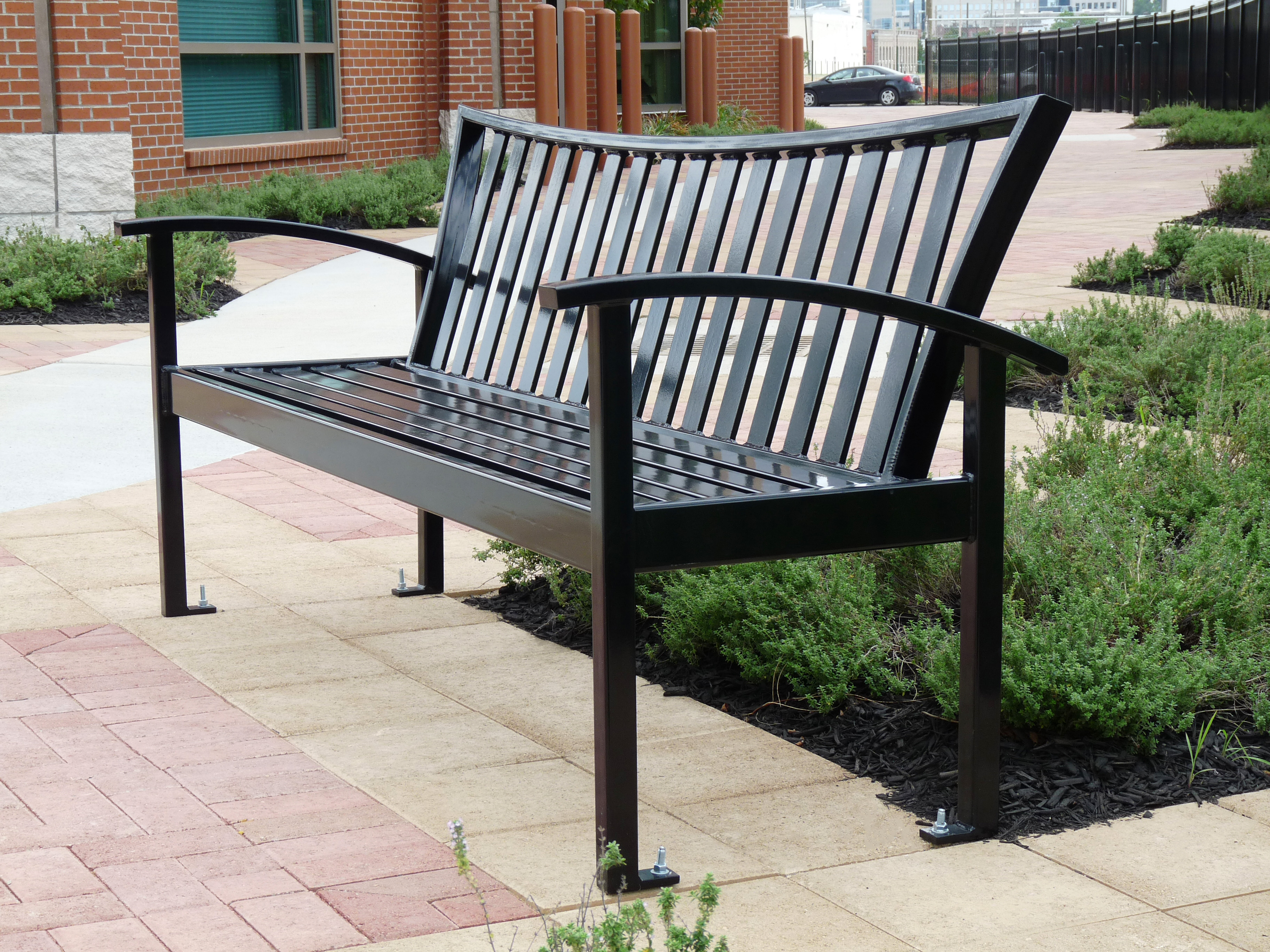 Exeter Bench With Back 6Ft Glossblack Corporate