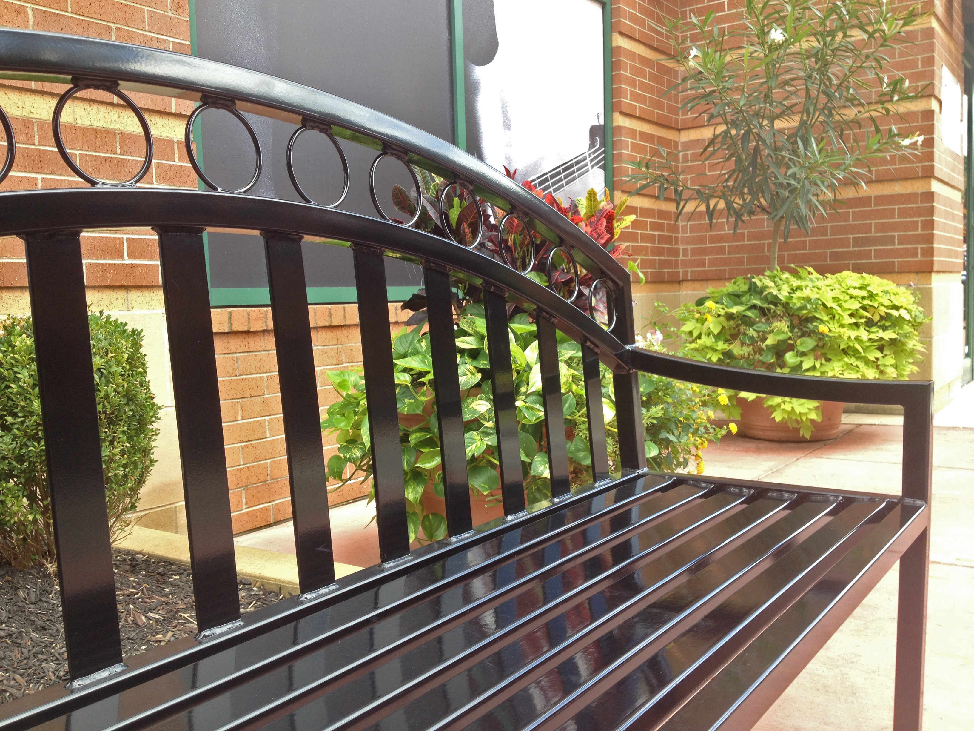 Atlanta Bench With Back 6Ft Glossblack Pittsburghpa