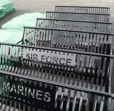 Pullman 6Ft Bench With Back Lasercut Militarynames