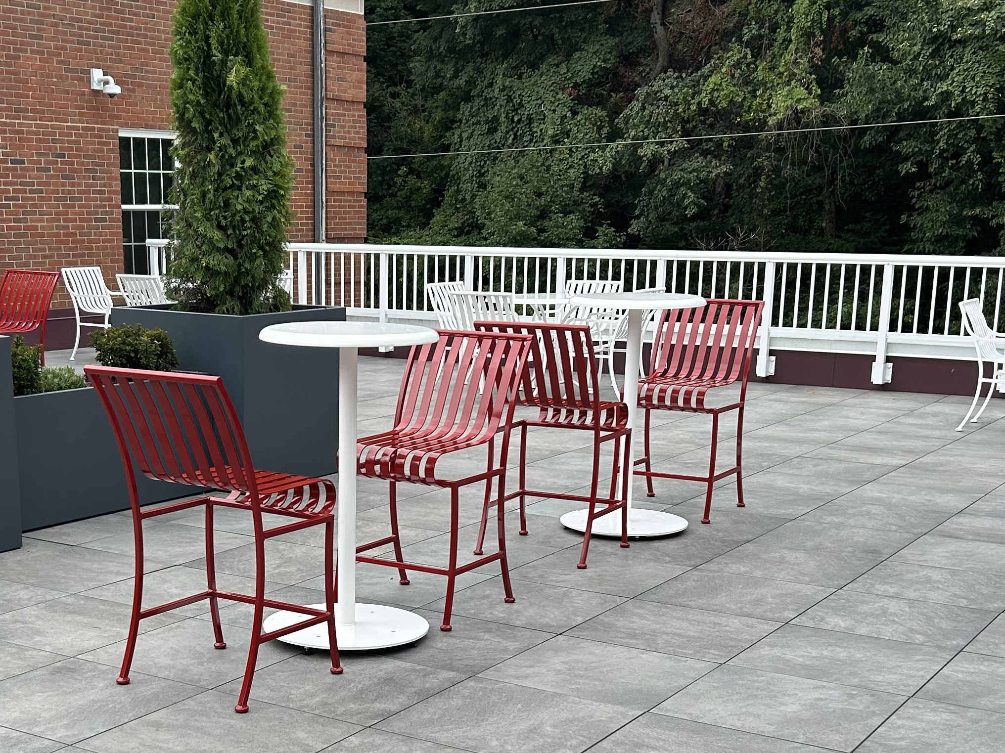 Courtyard Chair Barheight Red Rooftop Upperstclairpa