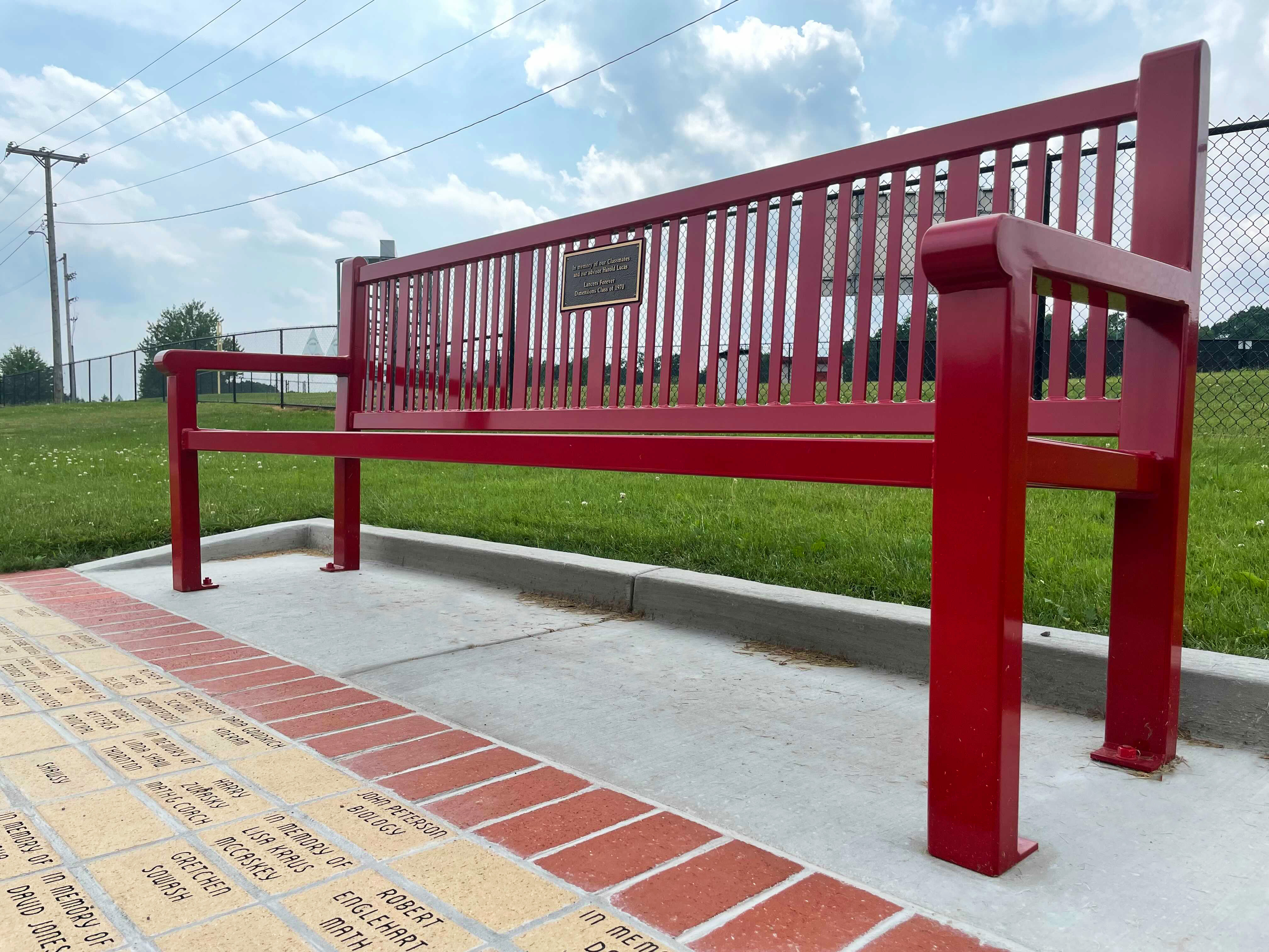 Reading Bench With Back 6Ft Americanared Plaque Education Highschool Newcastlepa