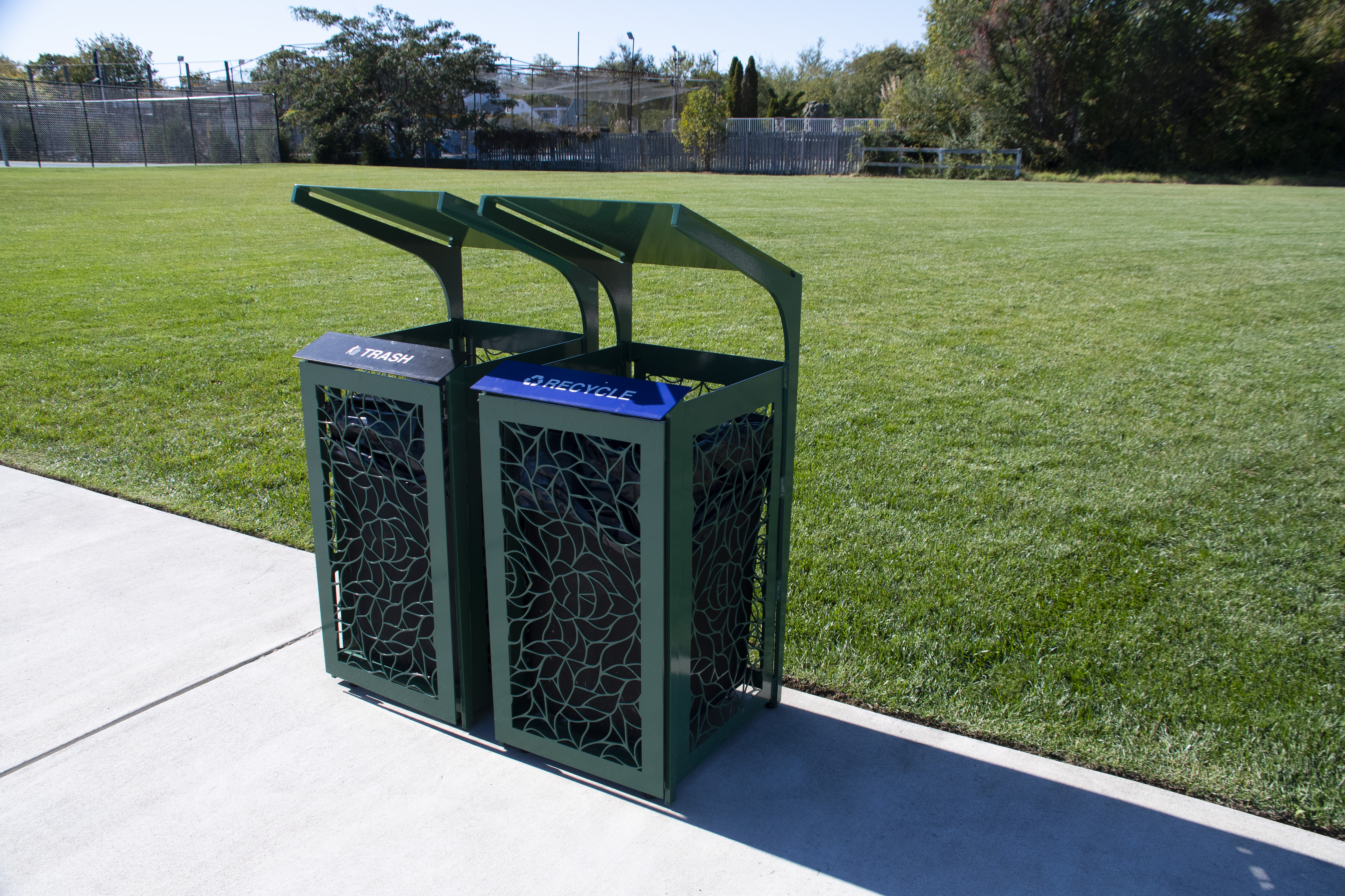 Creekview 32Gallon Litter Receptacle Lasercut Green Park