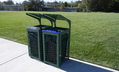 Creekview 32Gallon Litter Receptacle Lasercut Green Park