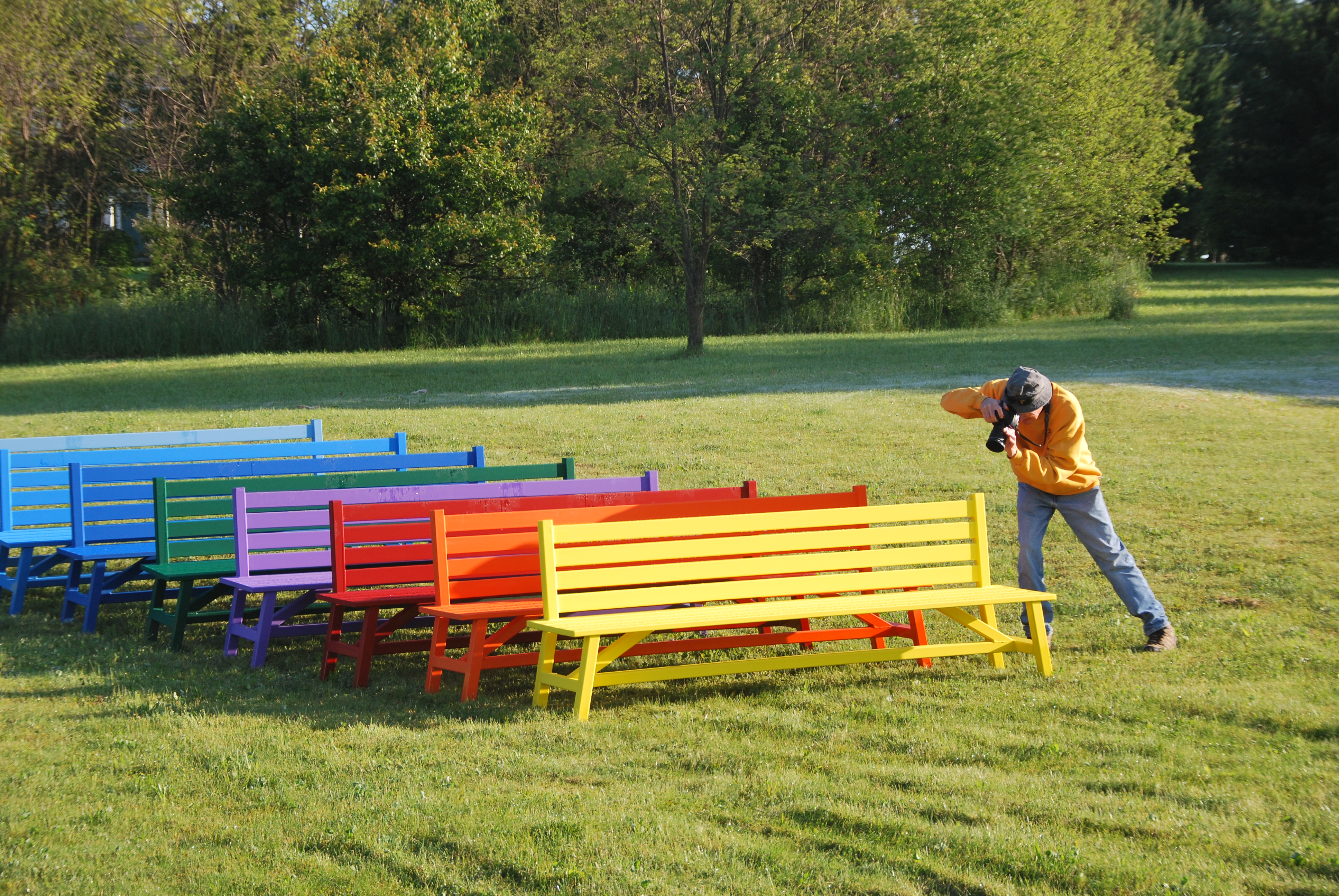Breakwater 8Ft Benches Rainbow Field Photography