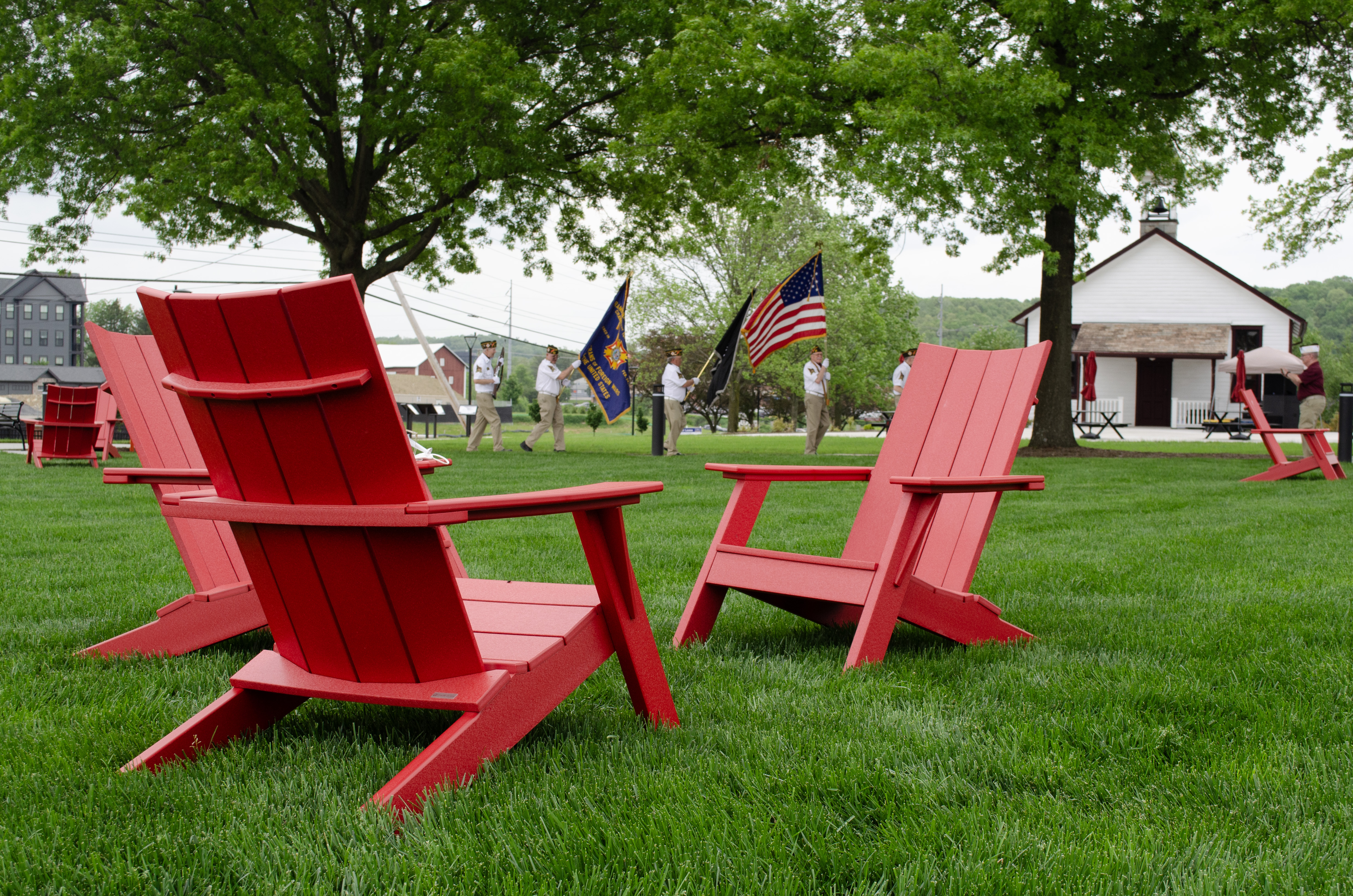 Mira Adirondack Chair Red Thegreatlawn Flag Veterans Cranberrytwppa