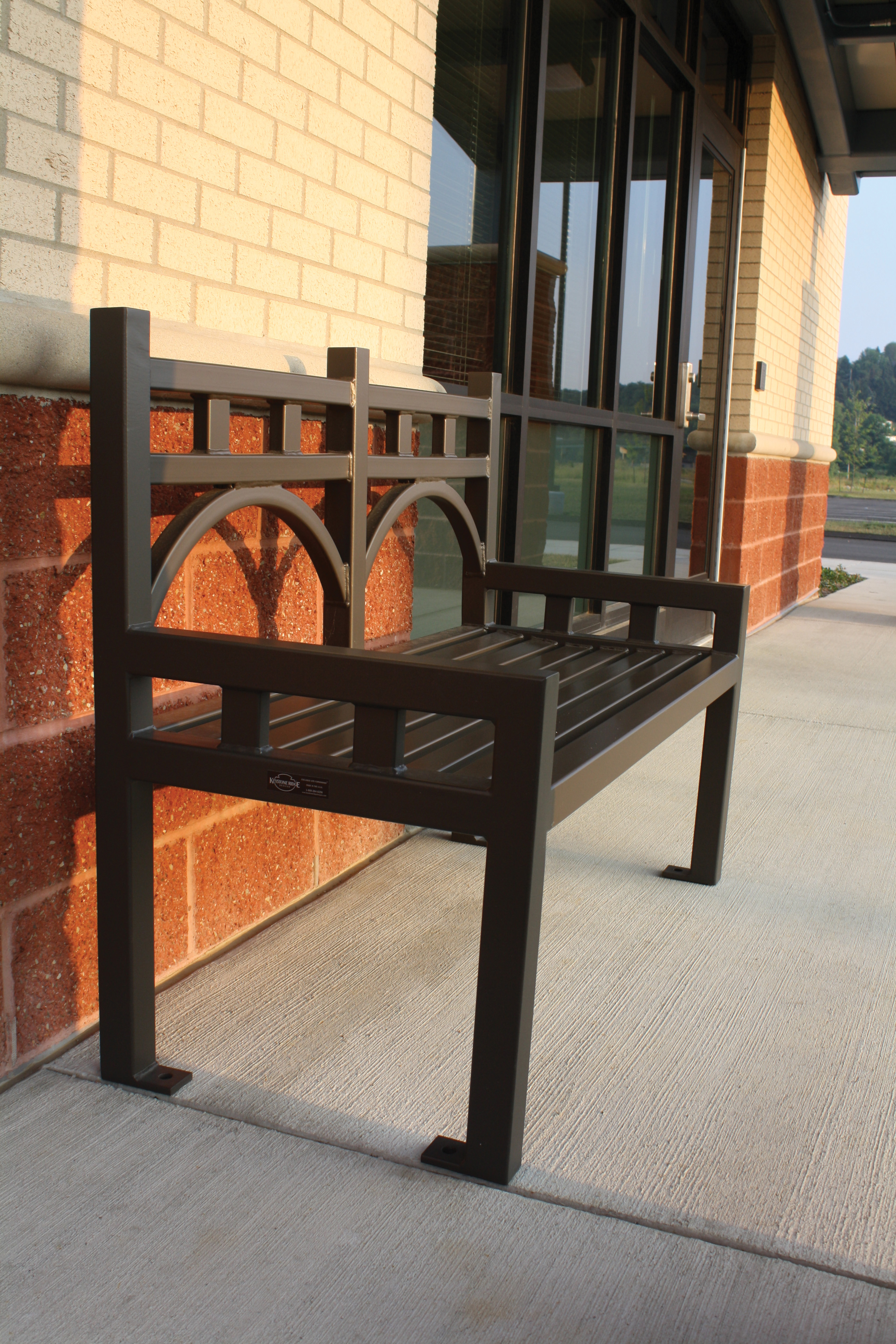 Liberty Bench With Back 4Ft Bronze Retail Storefront