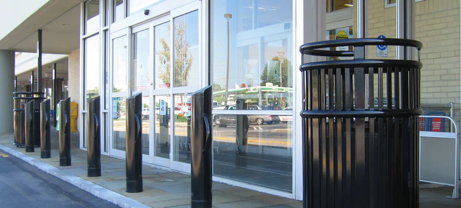 Harbor 2 Loop Angled Bollard Glossblack Retail Grocerystore Wexfordpa