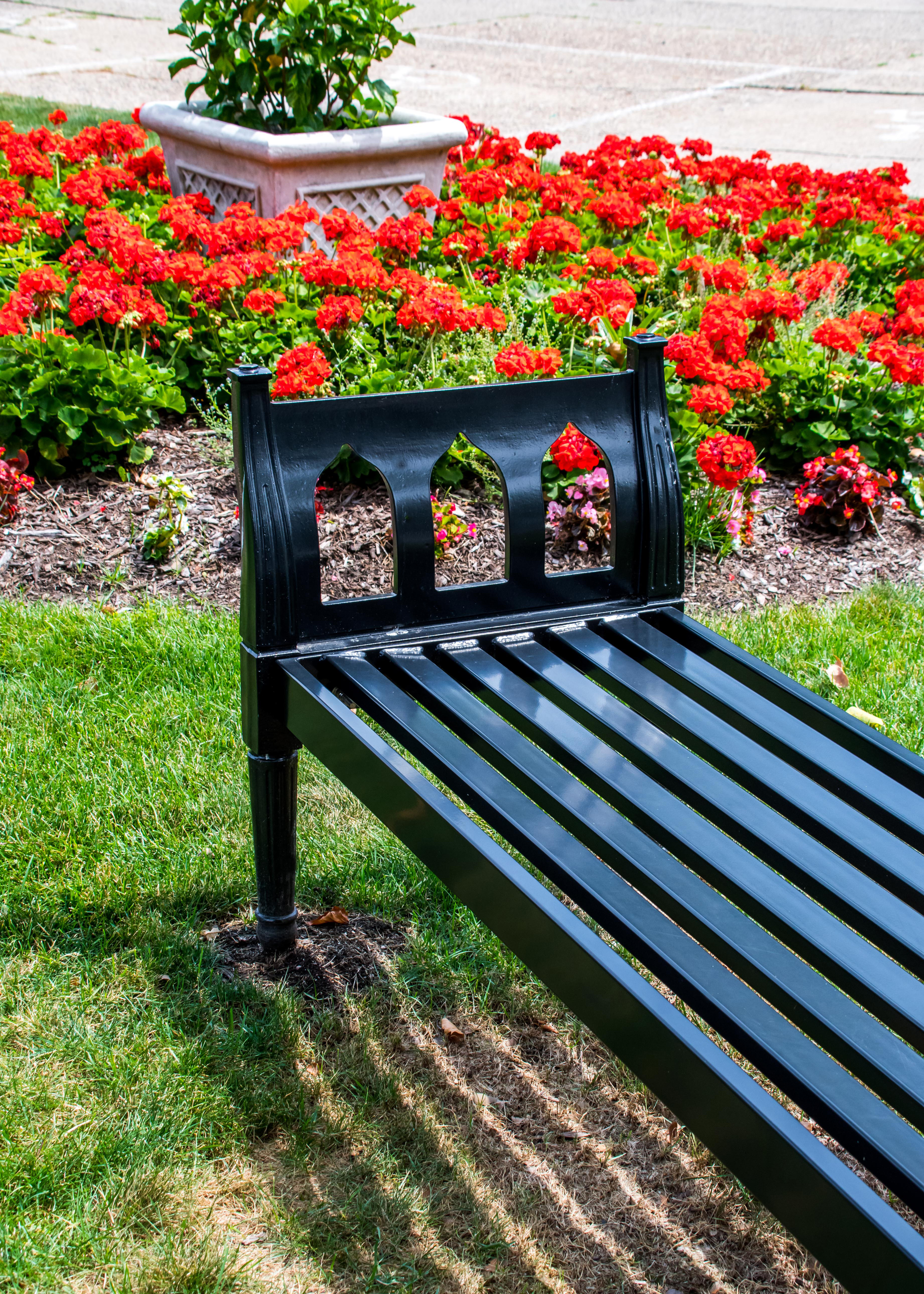 Augustine Bench Without Back 6Ft Glossblack Church Eastlibertypa