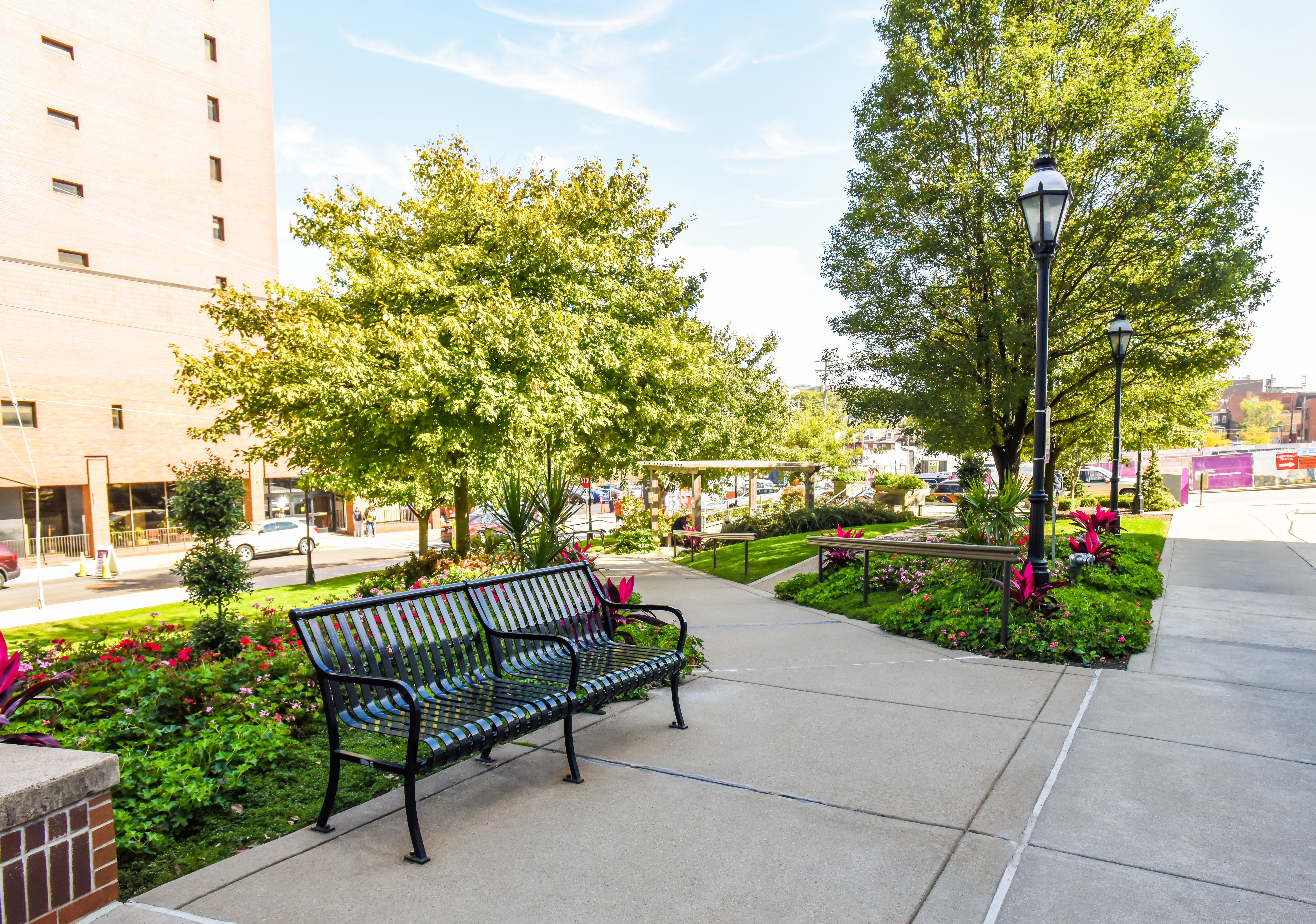 Pullman Bench With Back 6Ft Centerarm Glossblack Healthcare Hospital Pittsburghpa