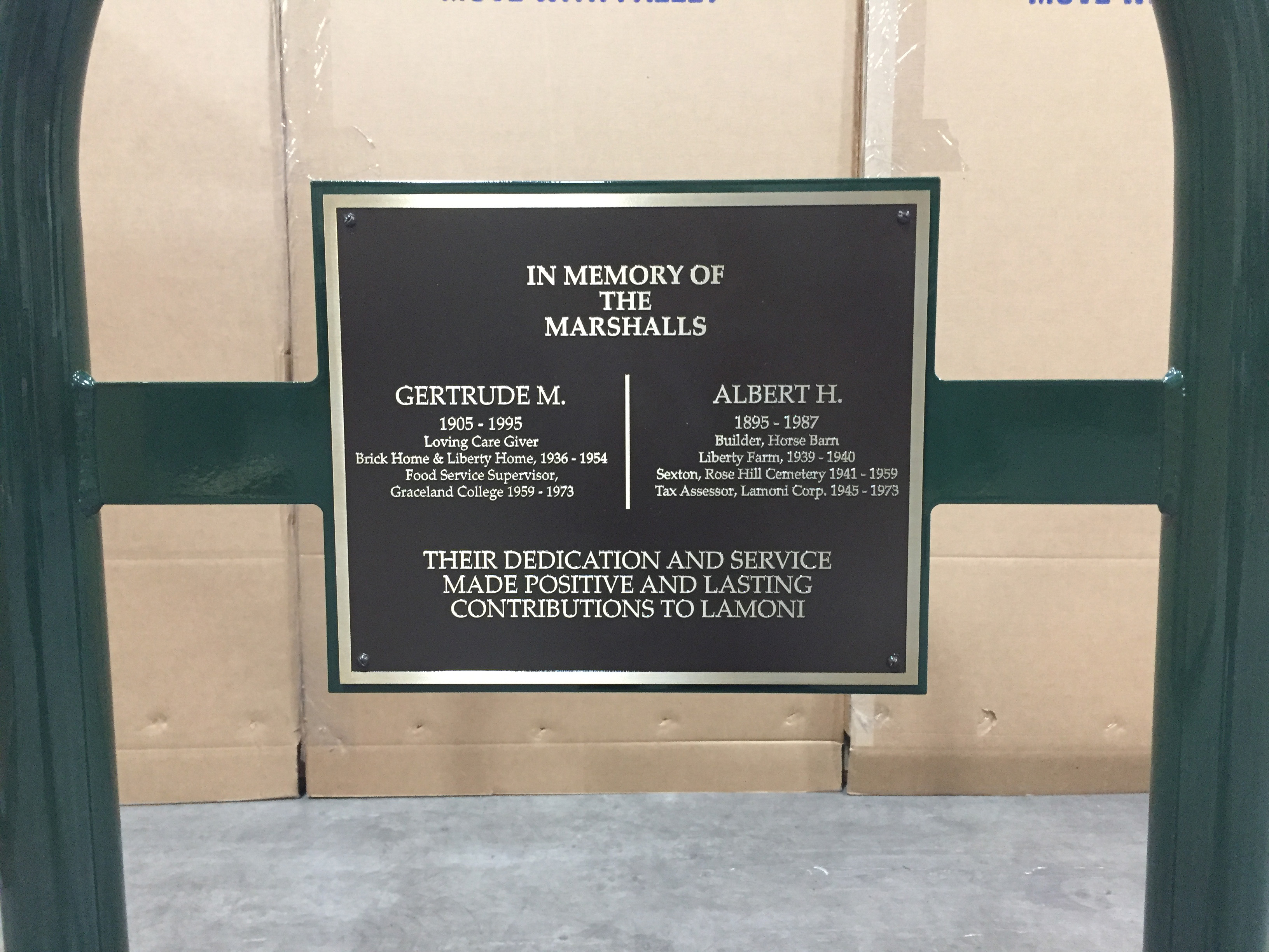 Sonance Bike Rack Plaque