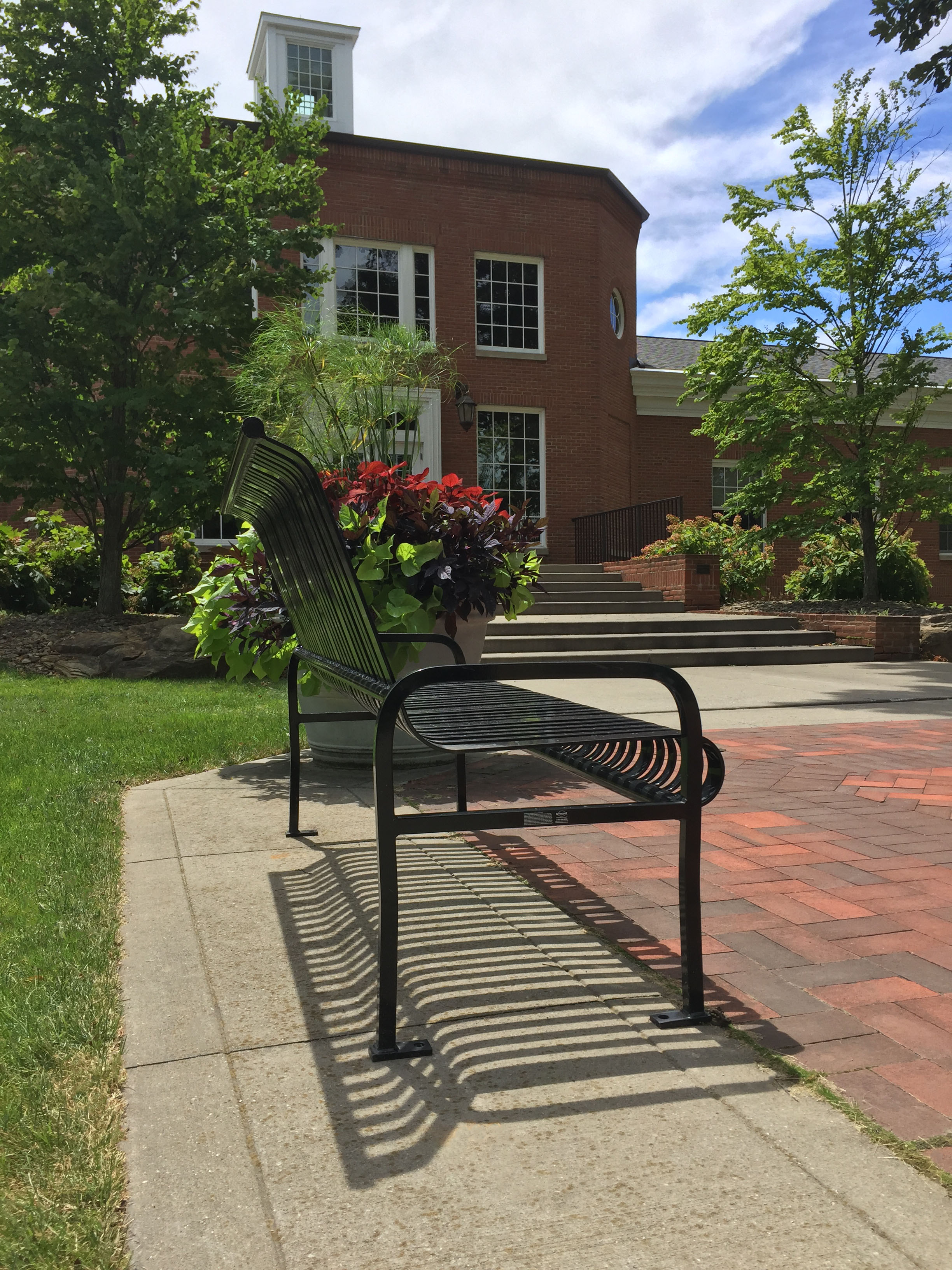 Midtown Bench With Back 6Ft Glossblack Campus University Allianceoh