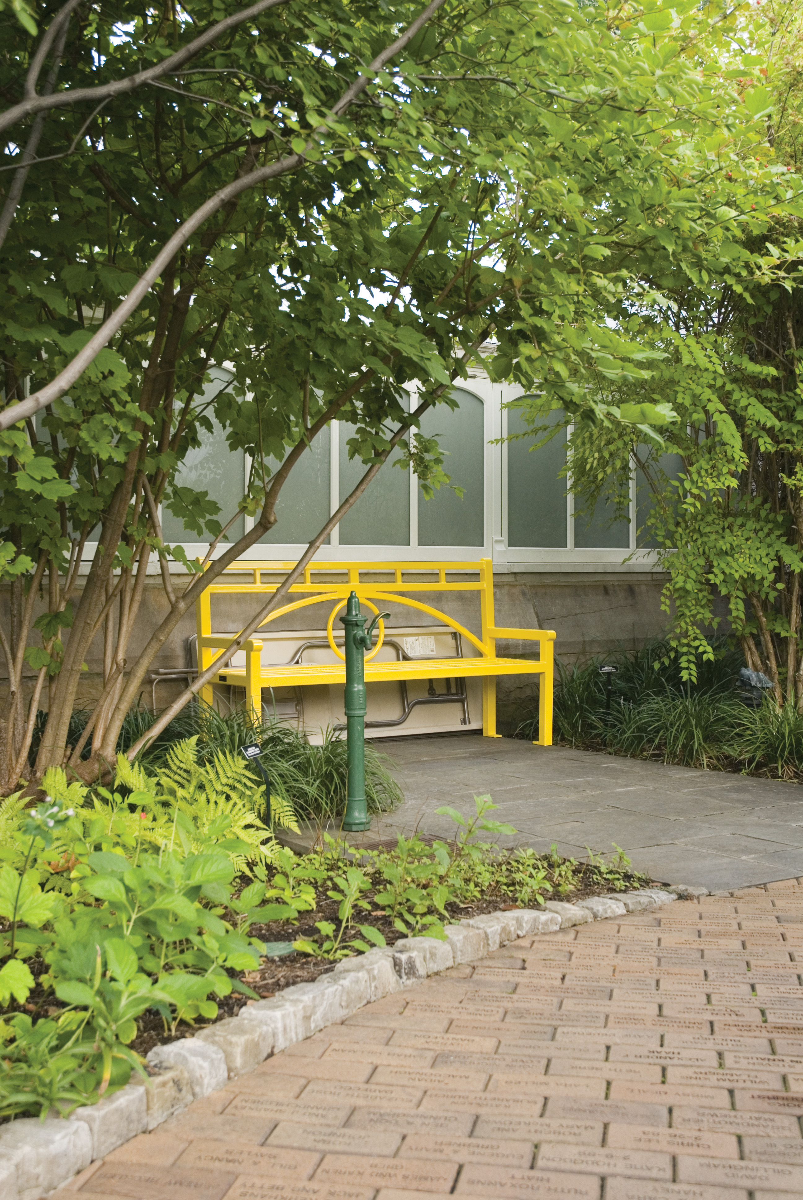 Conservatory Bench With Back 6Ft Safetyyellow Entertainment Bontanicalgardens Pittsburghpa