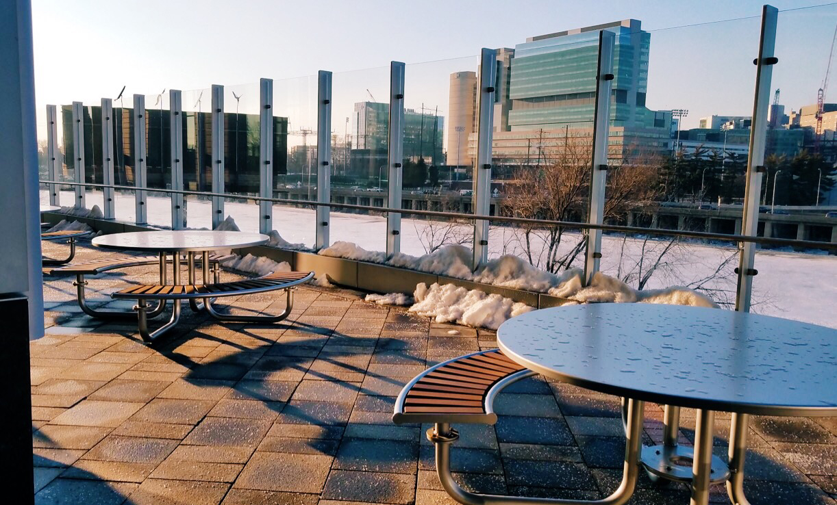 Penn Curved Table Set 60In Custom Ipe Slats Quicksilver Healthcare Childrenshospital Philadelphiapa
