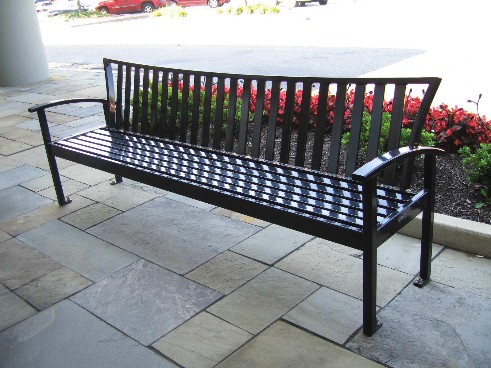 Exeter Bench With Back 6Ft Glossblack Retail Plaza Wexfordpa