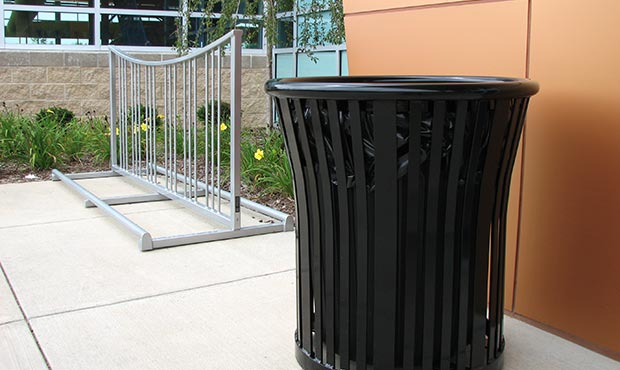 12062017 Blog Site Furniture Steel Litter Receptacle Bike Rack