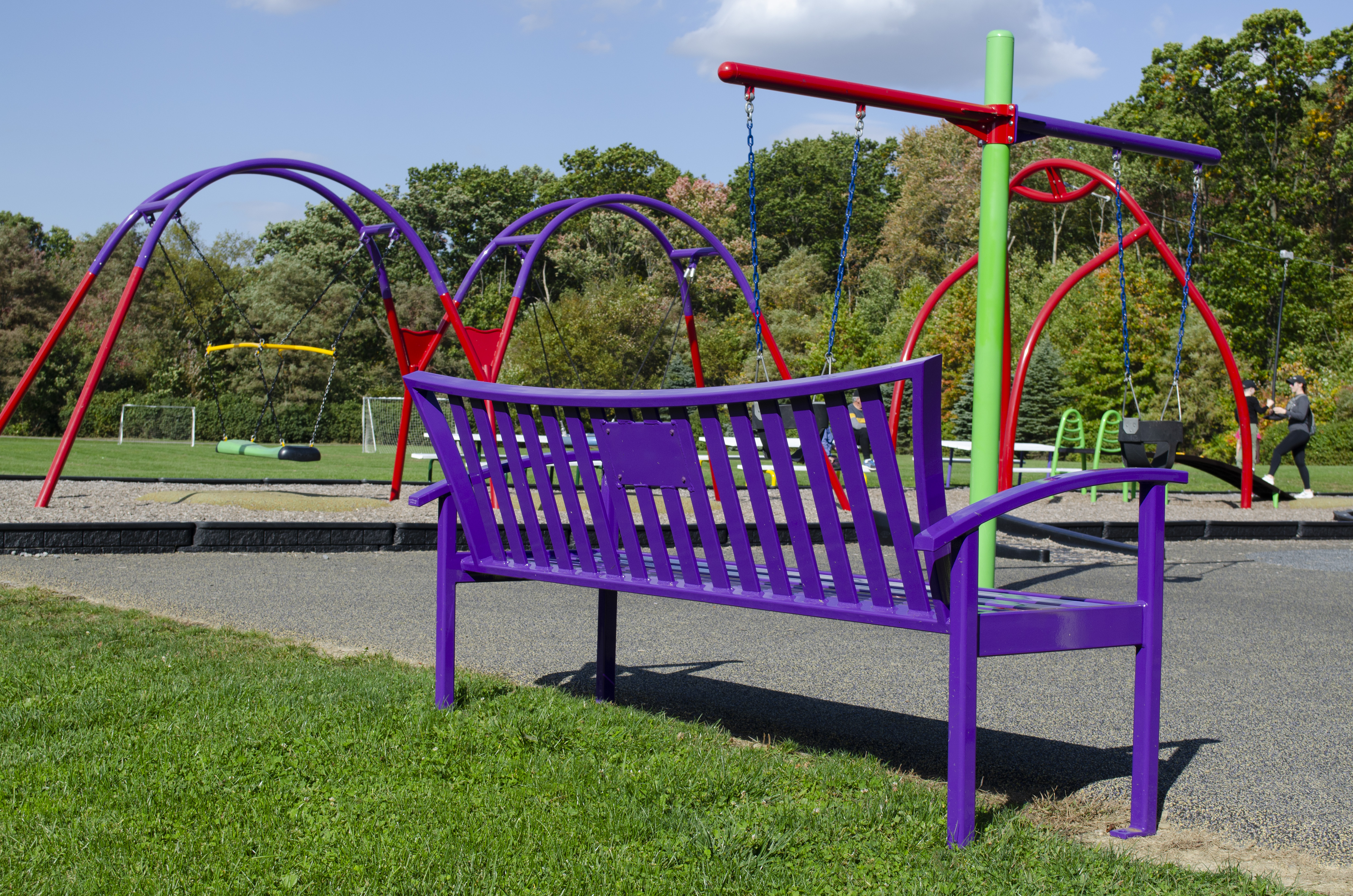 Exeter Bench With Back 6Ft Custompurple Recreation Playground Cranberrytwppa
