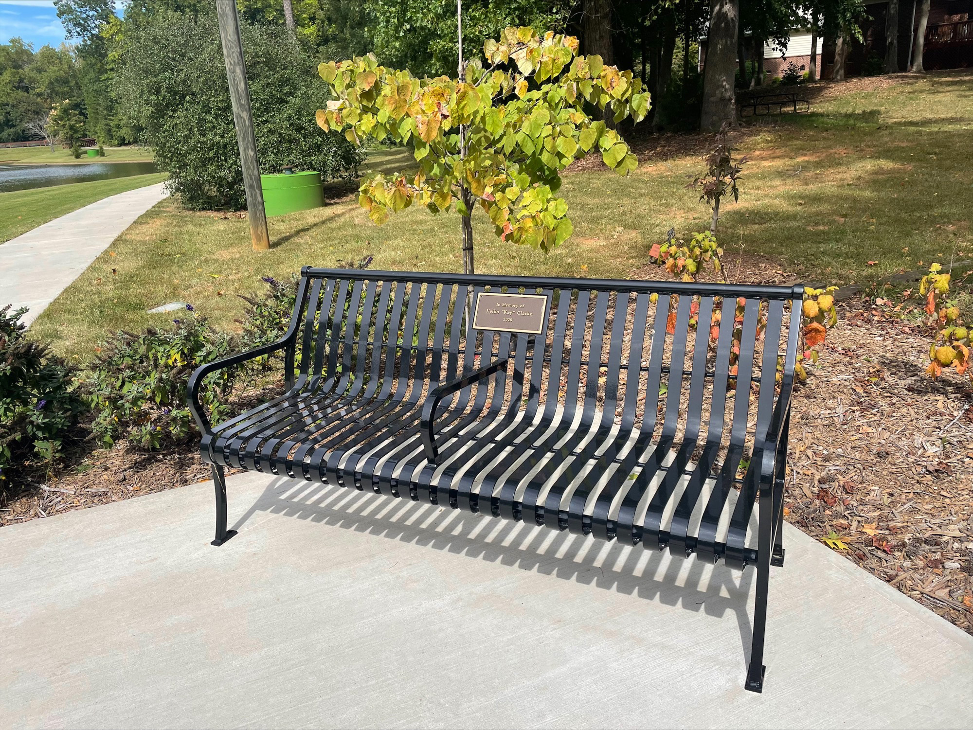 Pullman Bench With Back Centerarm 6Ft Plaque Glossblack Education Charlottenc