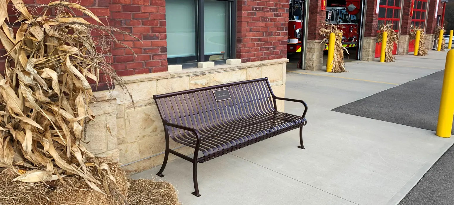Pullman Bench With Back 6Ft Plaque Coppervein Firestation Marspa