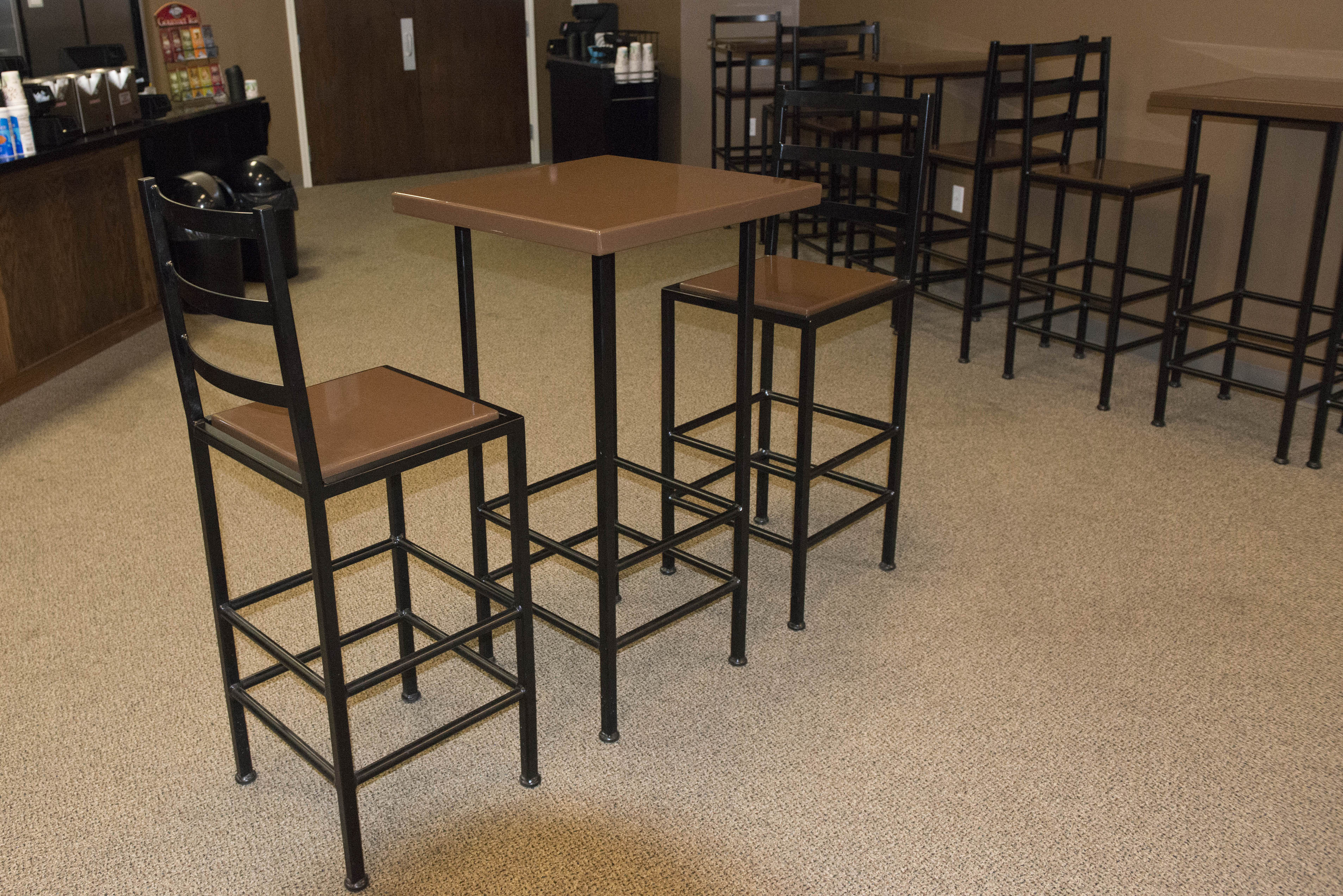 Feature Weston Square Bar Height Table Set Glossblack Brown Church